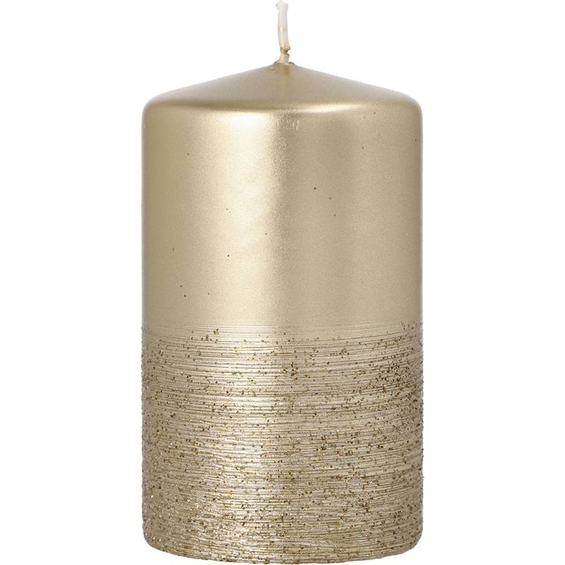 STARPAK Stumpenkerze "Safe Candle Fia", 60 mm, gold