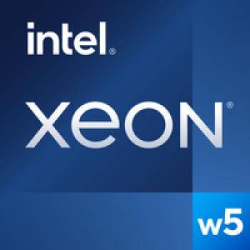 Intel Xeon-Logo mit der Markierung 'w5' auf blauem Hintergrund, der eine bestimmte Serie von Intel-Prozessoren anzeigt.
