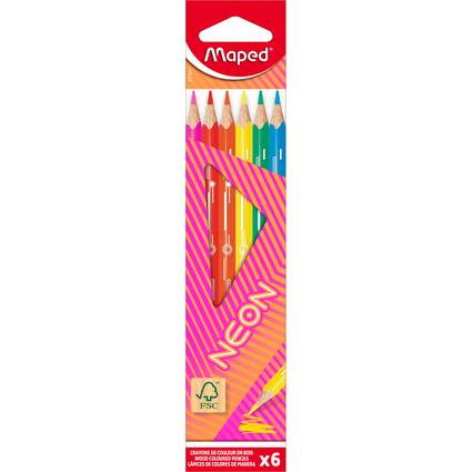 Maped Dreikant-Buntstift NEON, 6er Kartonetui