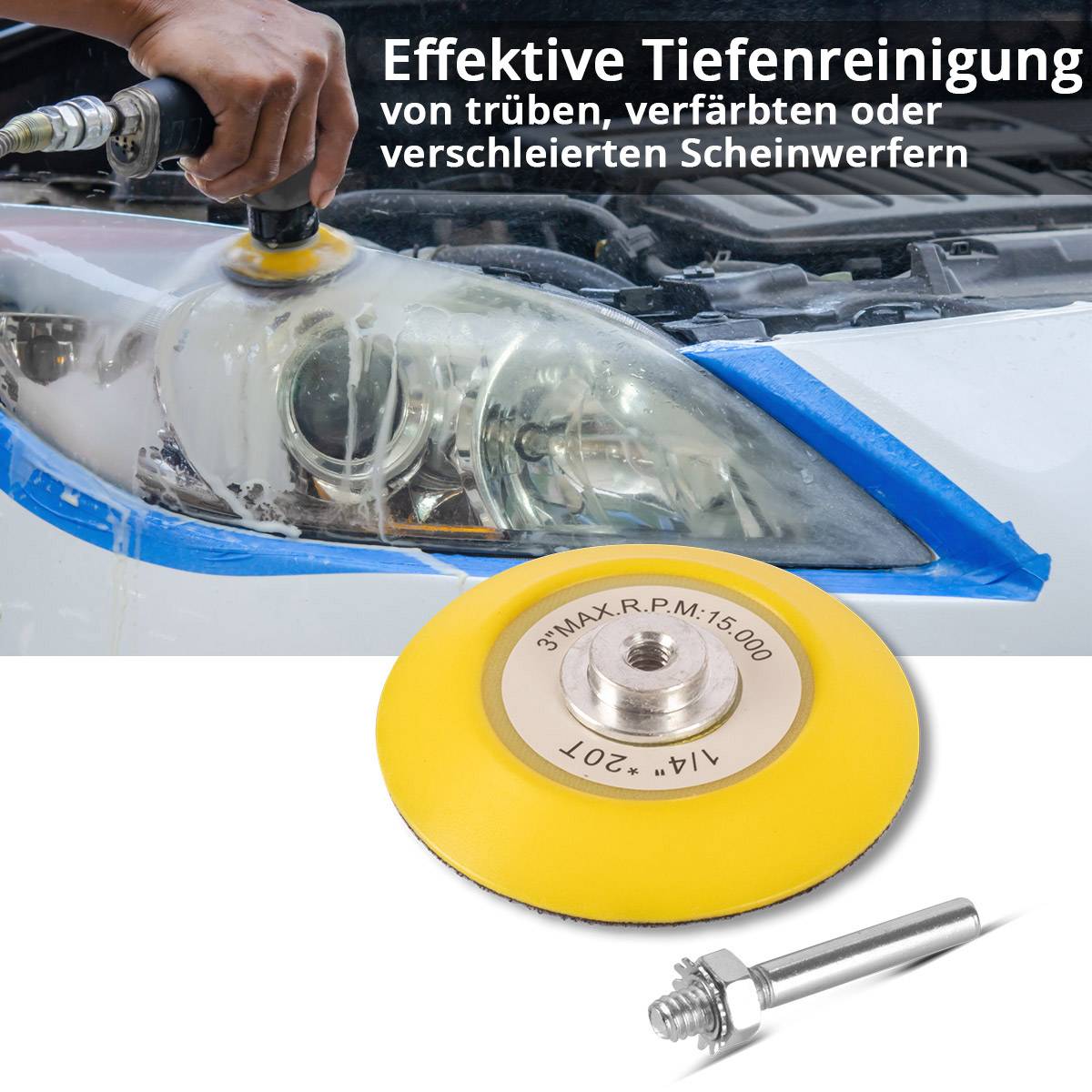 STAHLWERK Scheinwerfer Reparatur Set 41teilig Polierset Scheinwerferaufbereitung