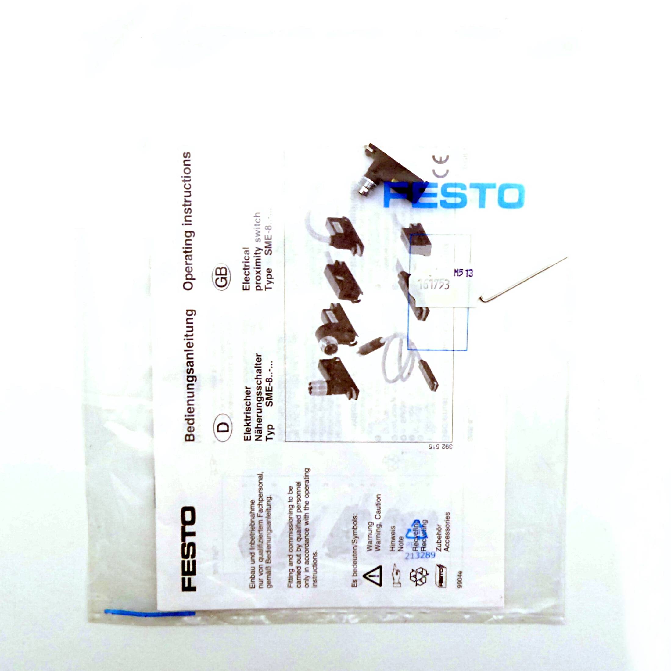 FESTO 3 x Elektrischer Näherungsschalter SME-8C-SQ-LED-24 (161 753)