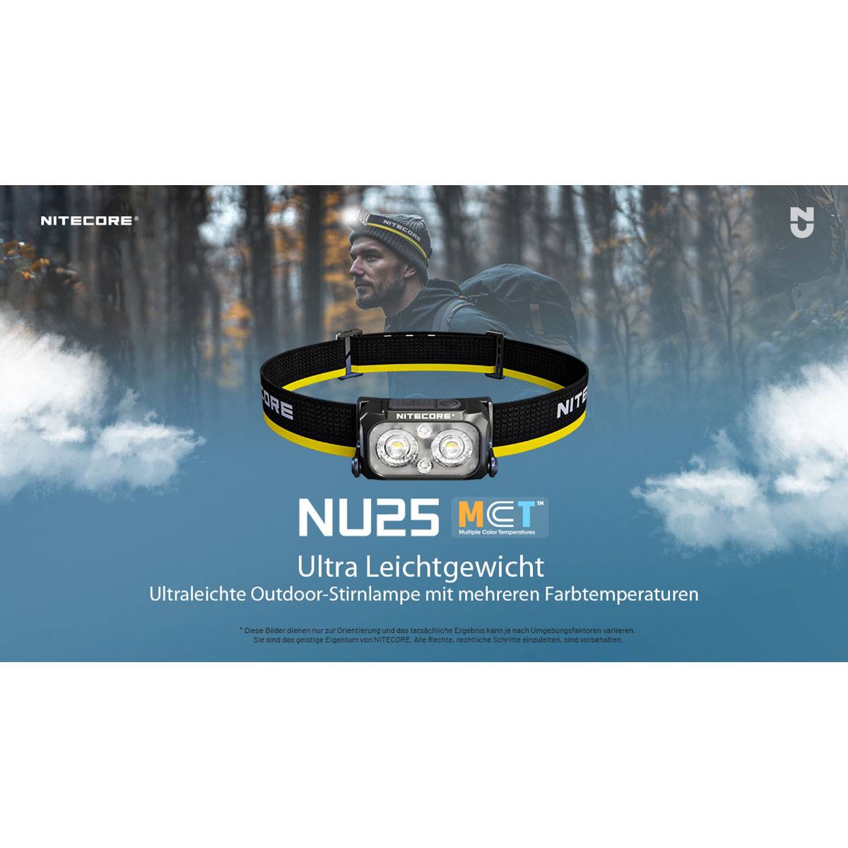 Nitecore NU25 MCT LED-Stirnlampe 400 Lumen - Schwarz