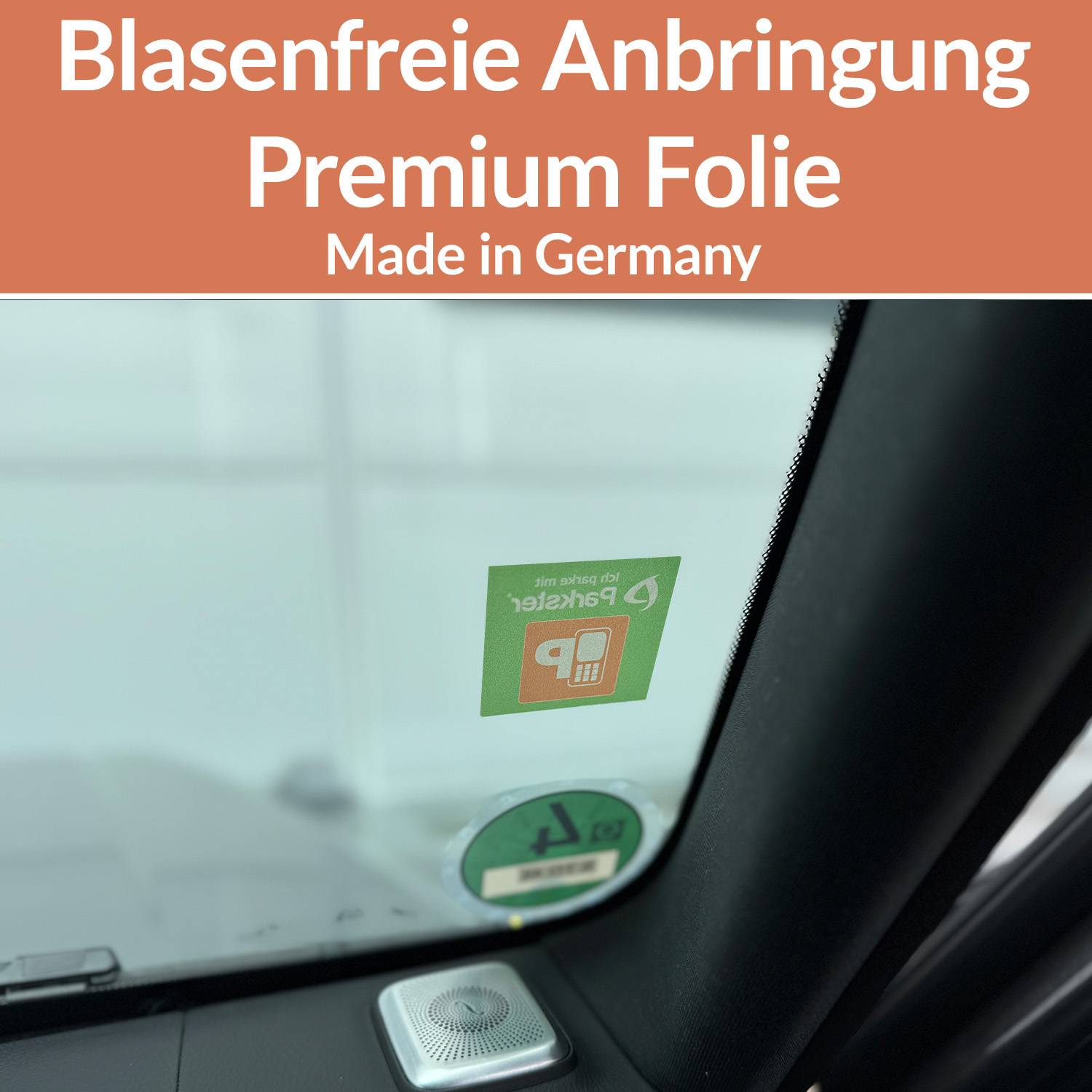 5x PARKSTER Parkplakette Hinterglasaufkleber Ticket Aufkleber Parkster Vignette KFZ Auto Park APP Sticker (6 x 6 cm, UV Schutz, wiederablösbar)