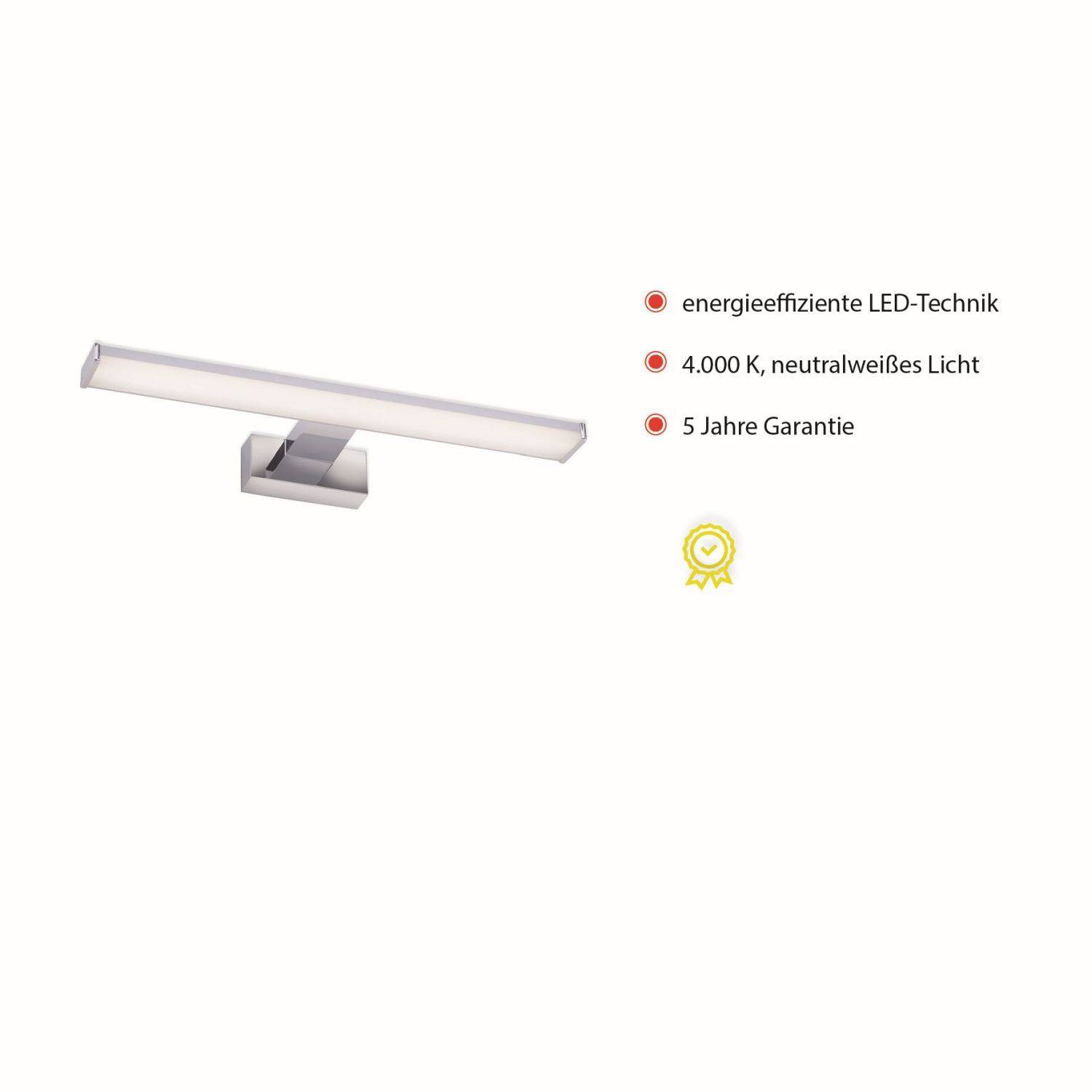 Licht-Erlebnisse LE126047 LED Wandlampe Amstel 4000 K 1050 lm aus Metall in Chrom Wandleuchte