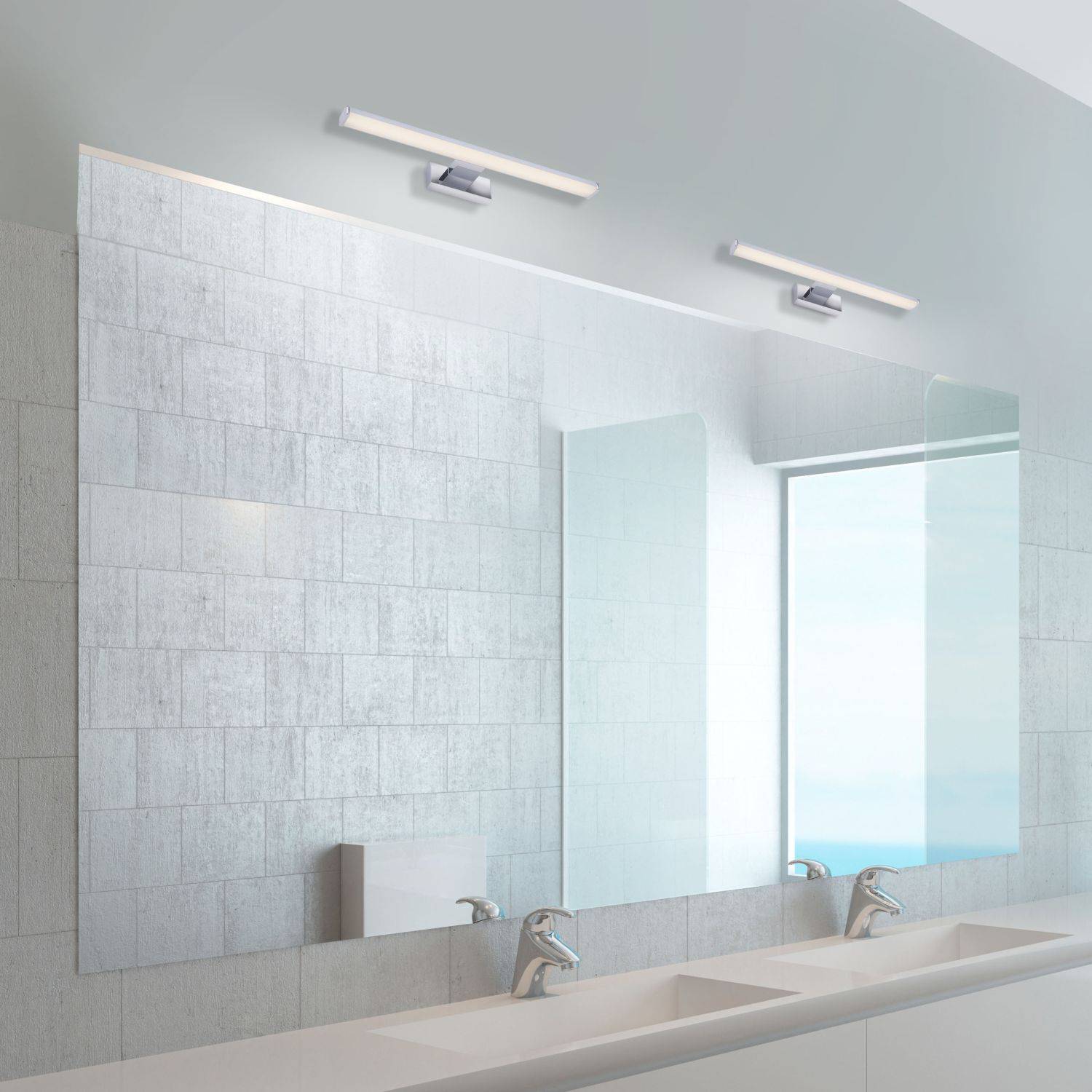 Licht-Erlebnisse LE126047 LED Wandlampe Amstel 4000 K 1050 lm aus Metall in Chrom Wandleuchte