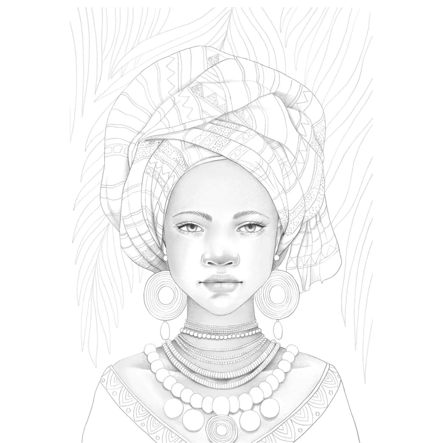 Clairefontaine 5x ODELIA, Ausmalblock 20 Bl A4 250g, Spiralbindung Frauen 95741C