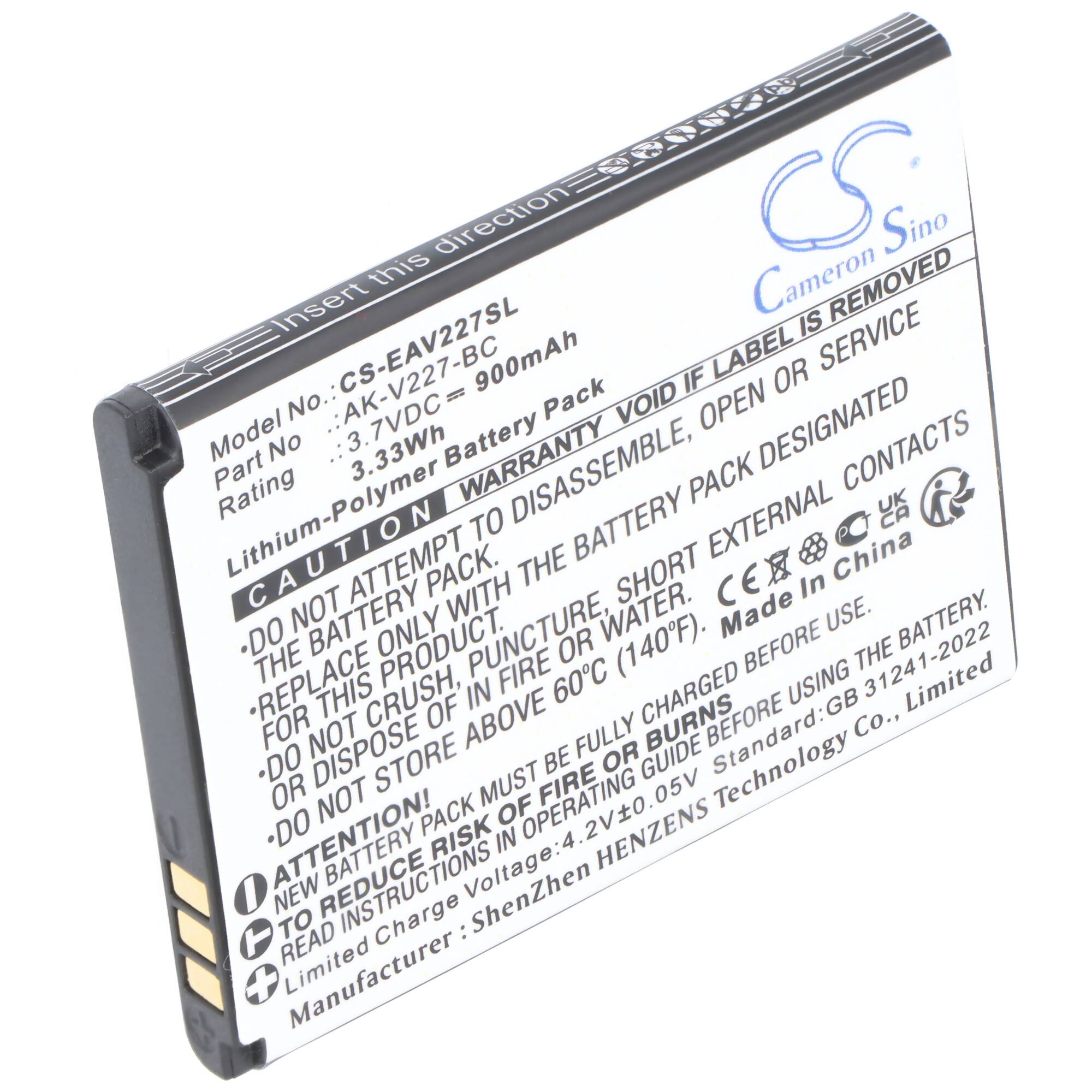 Foto eines wiederaufladbaren Lithium-Polymer-Akkupacks mit der Bezeichnung 