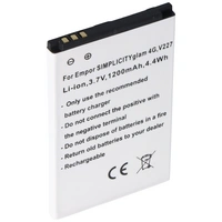 Akku passend für Emporia SIMPLICITYglam 4G V227 Li-ion 3,7V 1200mAh 4,4Wh, 54x42x5mm Akku passend für Emporia SIMPLICITYglam 4G V227 Li-ion 3,7V 1200mAh 4,4Wh, 54x42x5mm