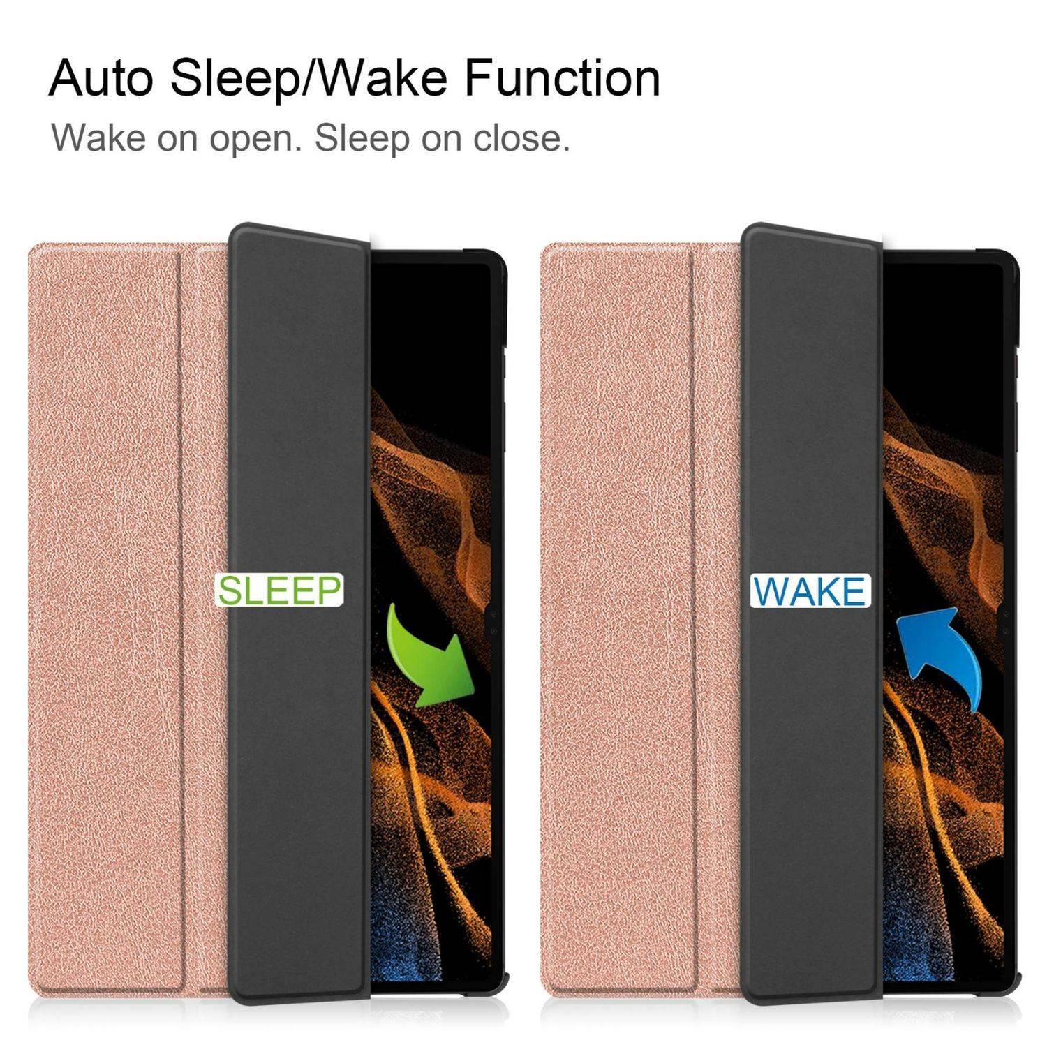Für Samsung Galaxy Tab S10 FE / S9 / S9 FE / S8 3folt Wake UP Smart Cover Tablet Tasche Hülle Case Neu