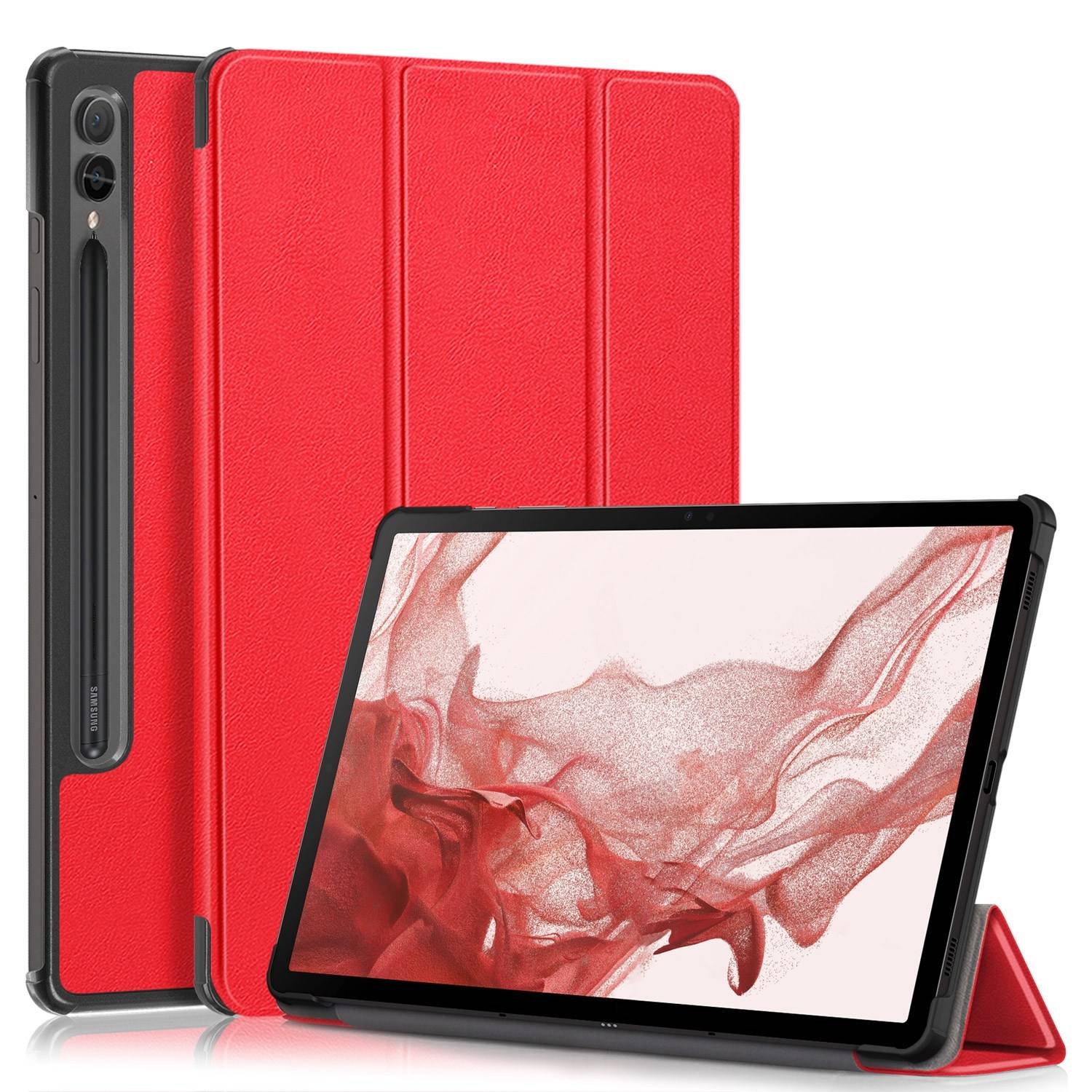 Für Samsung Galaxy Tab S10 Plus / S9 Plus FE Plus / S8 Plus 3folt Wake UP Smart Cover Tablet Tasche Hülle/