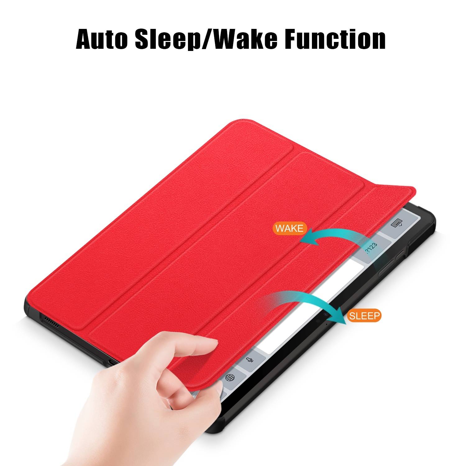 Für Samsung Galaxy Tab S10 Plus / S9 Plus FE Plus / S8 Plus 3folt Wake UP Smart Cover Tablet Tasche Hülle/