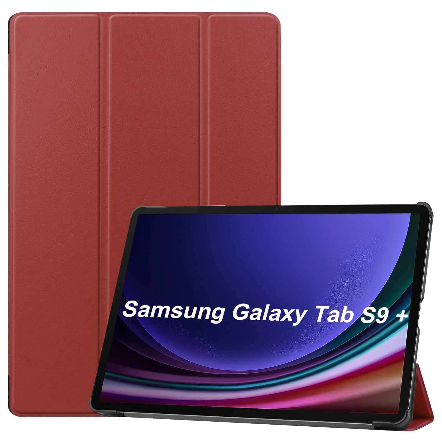 Für Samsung Galaxy Tab S10 Plus / S9 Plus FE Plus / S8 Plus 3folt Wake UP Smart Cover Tablet Tasche/