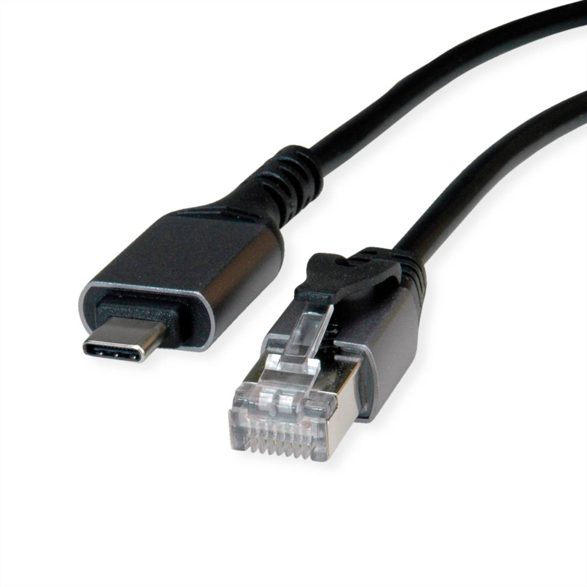 VALUE USB 3.2 Gen 2 Typ C zu Gigabit Ethernet Konverterkabel, schwarz, 5 m Netzwerk-Adapter