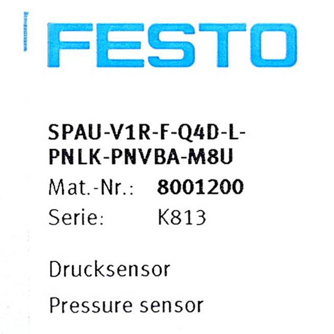 FESTO Drucksensor SPAU-V1R-F-Q4D-L-PNLK-PNVBA-M8U (8001200)