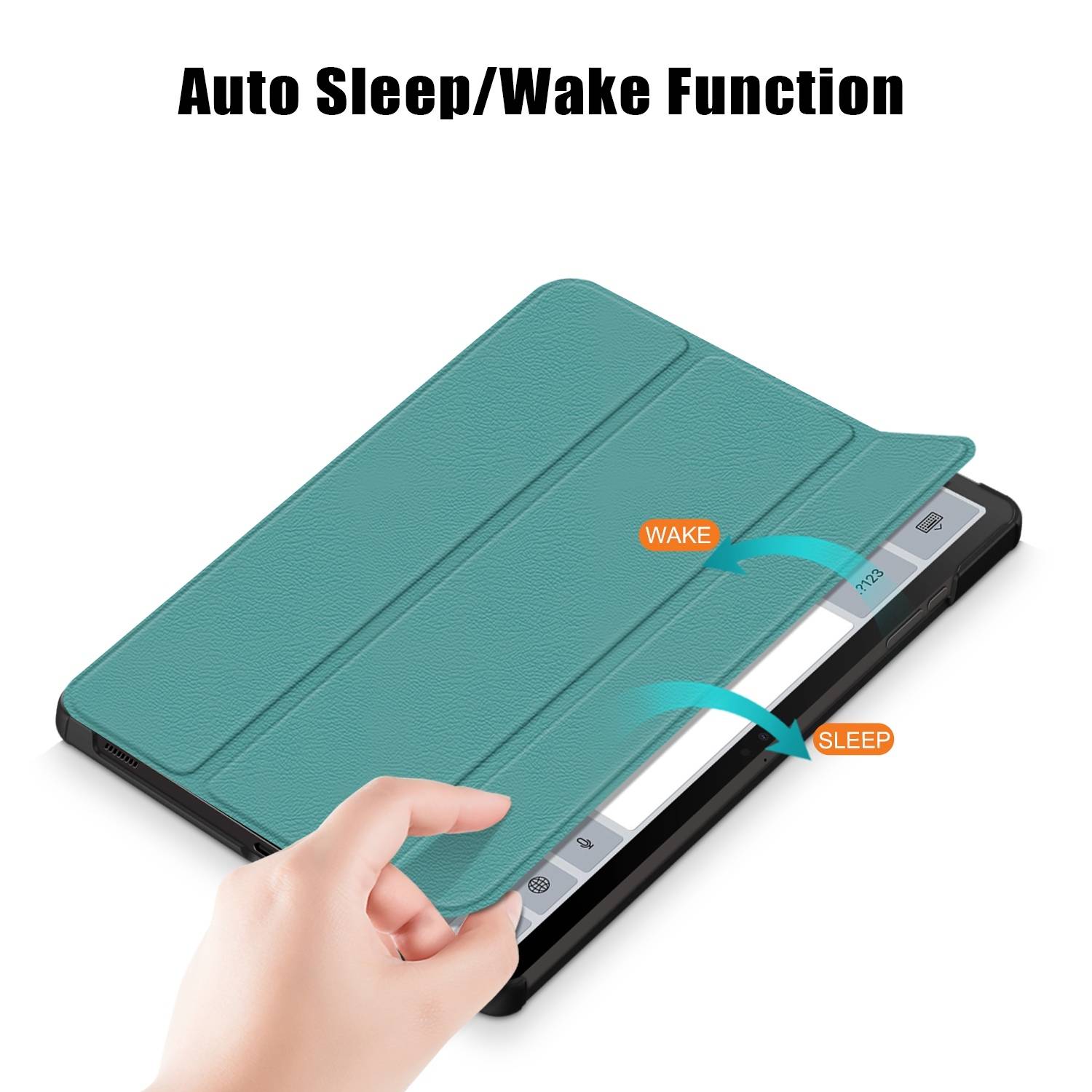 Für Samsung Galaxy Tab S10 Plus / S9 Plus FE Plus / S8 Plus 3folt Wake UP Tablet Tasche/
