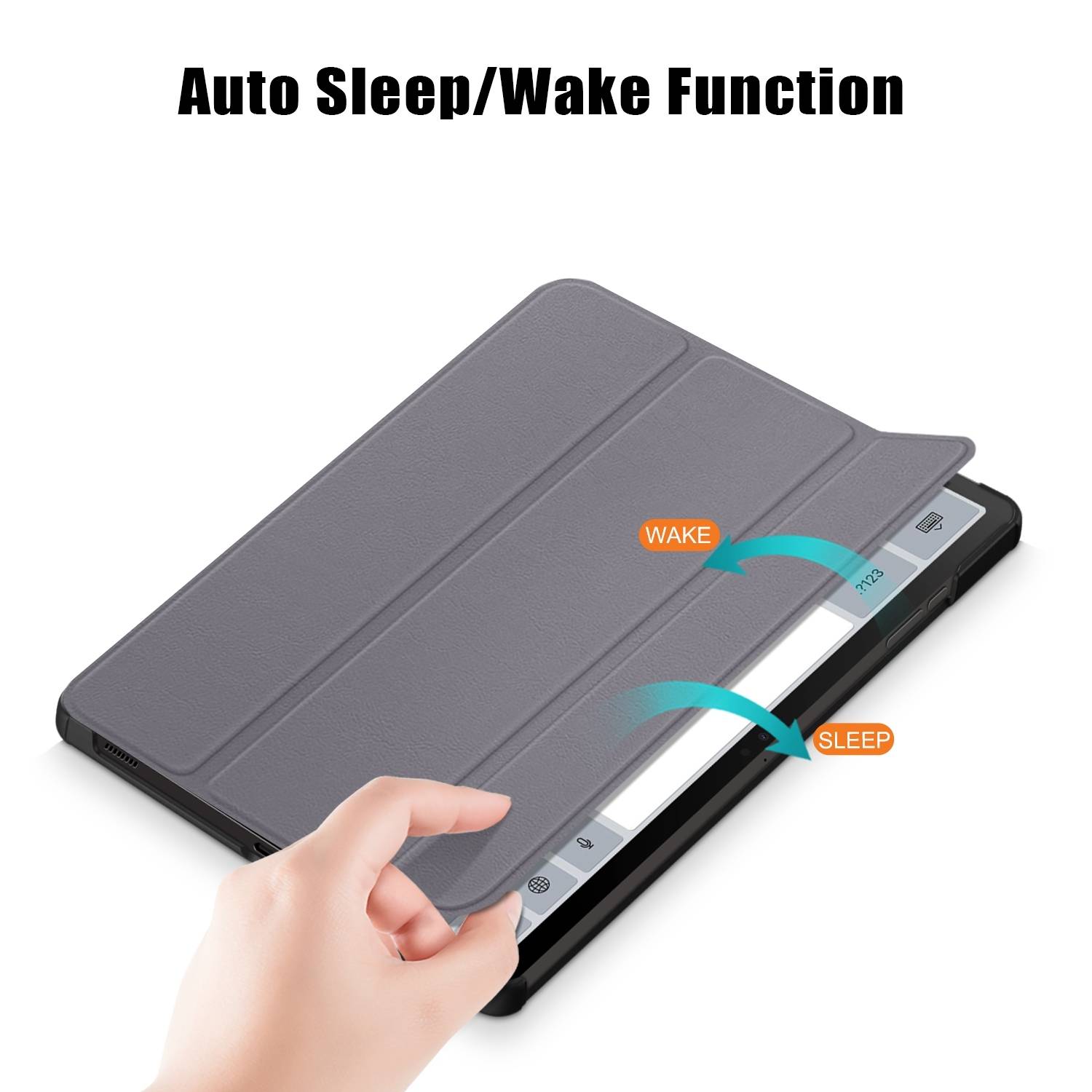 Für Samsung Galaxy Tab S10 Plus / S9 Plus FE Plus / S8 Plus 3folt Wake UP Smart Cover Tasche Hülle/