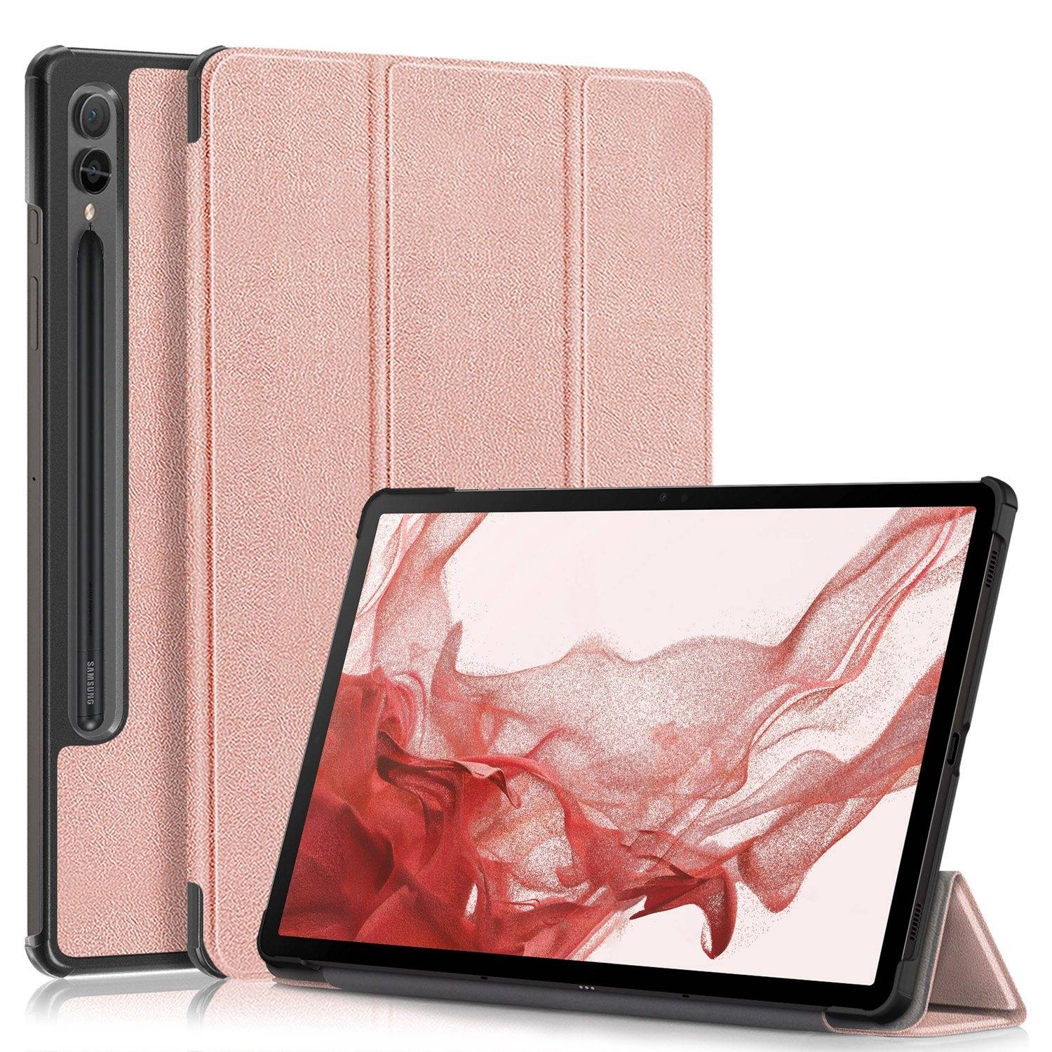 Für Samsung Galaxy Tab S10 Plus / S9 Plus FE Plus / S8 Plus 3folt Wake UP Smart Cover Tablet Tasche Hülle/