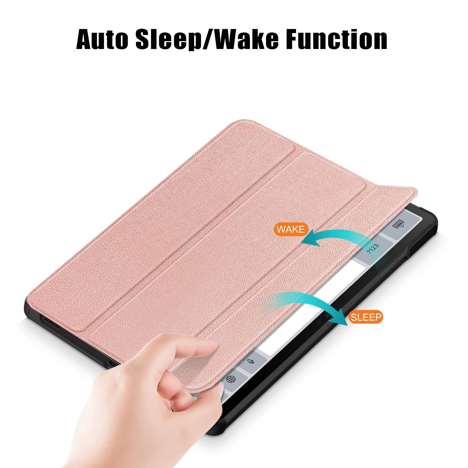 Für Samsung Galaxy Tab S10 Plus / S9 Plus FE Plus / S8 Plus 3folt Wake UP Smart Cover Tablet Tasche Hülle/