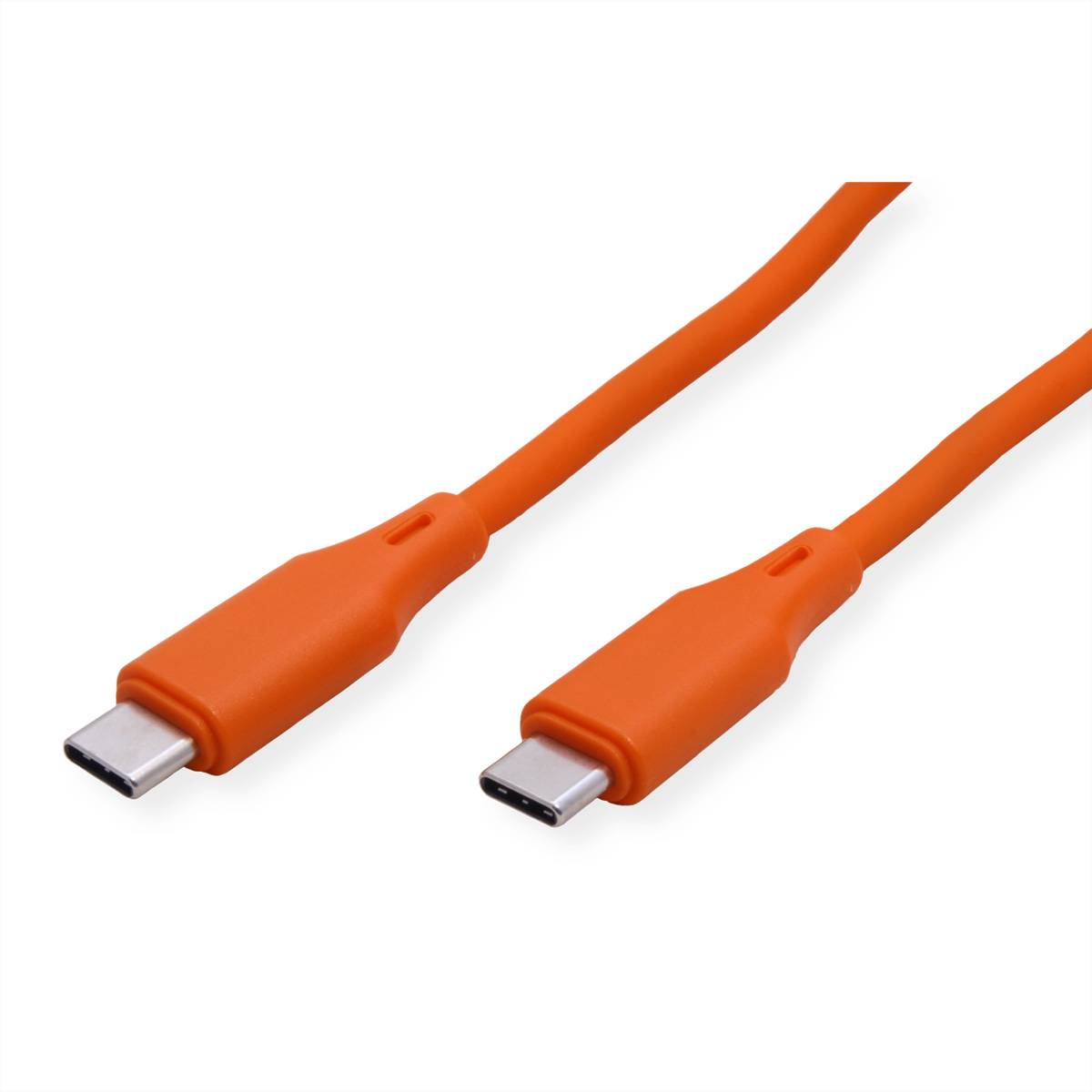 ROLINE USB 2.0 Kabel, Typ C-C, ST/ST, Silikon, 60W, orange, 1 m