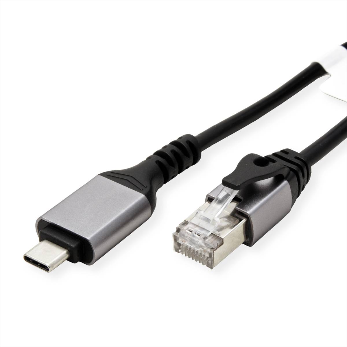 VALUE USB 3.2 Gen 2 Typ C zu Gigabit Ethernet Konverterkabel, schwarz, 2 m