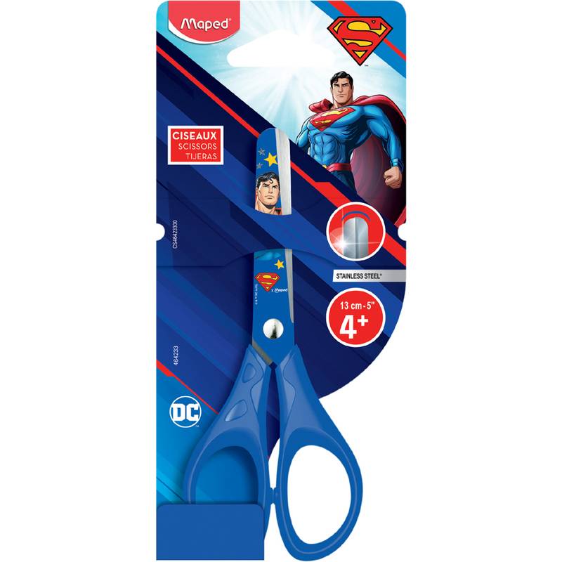 Maped Bastelschere SUPERMAN, rund, 130 mm, blau
