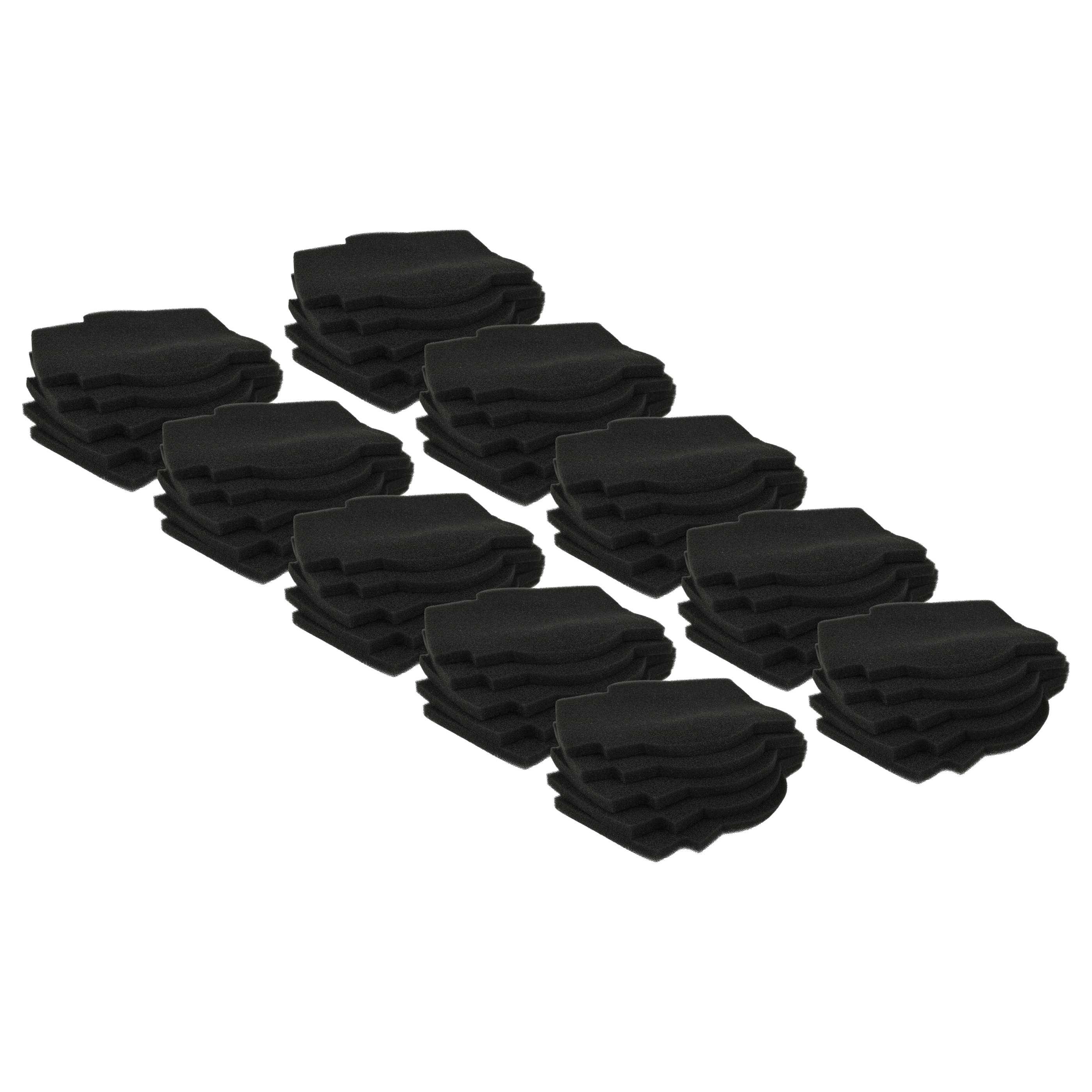 vhbw 50x Luftfilter kompatibel mit Lunos Silvento Lüfter, Badlüfter, Ventilator, Lüftungsgerät - Schwarz