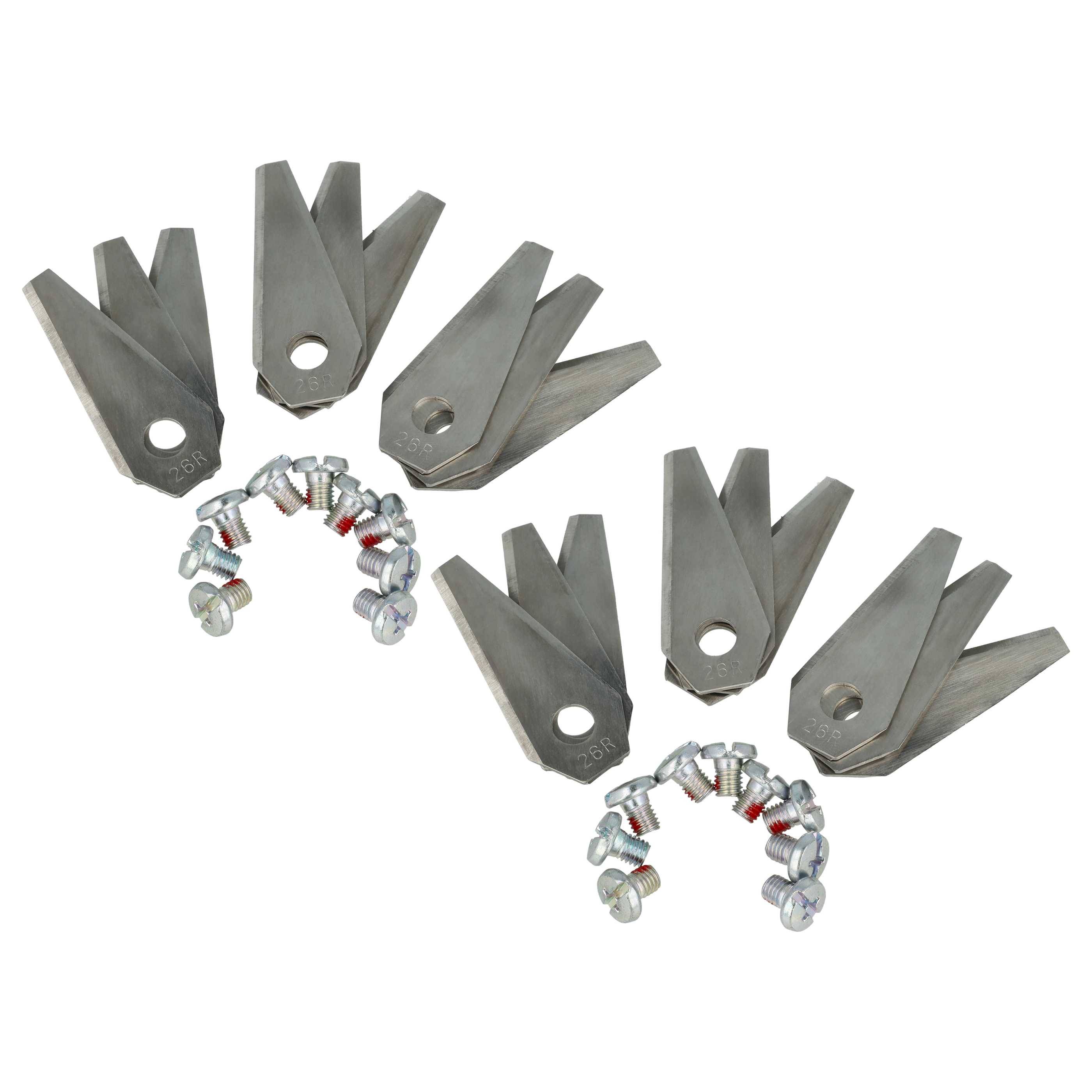 vhbw 18x Ersatz-Messer kompatibel mit Bosch Indego 400, 450, 850, 400 Connect, 800, M+ 700 Rasenmäher - Ersatzklinge Silber, Stahl