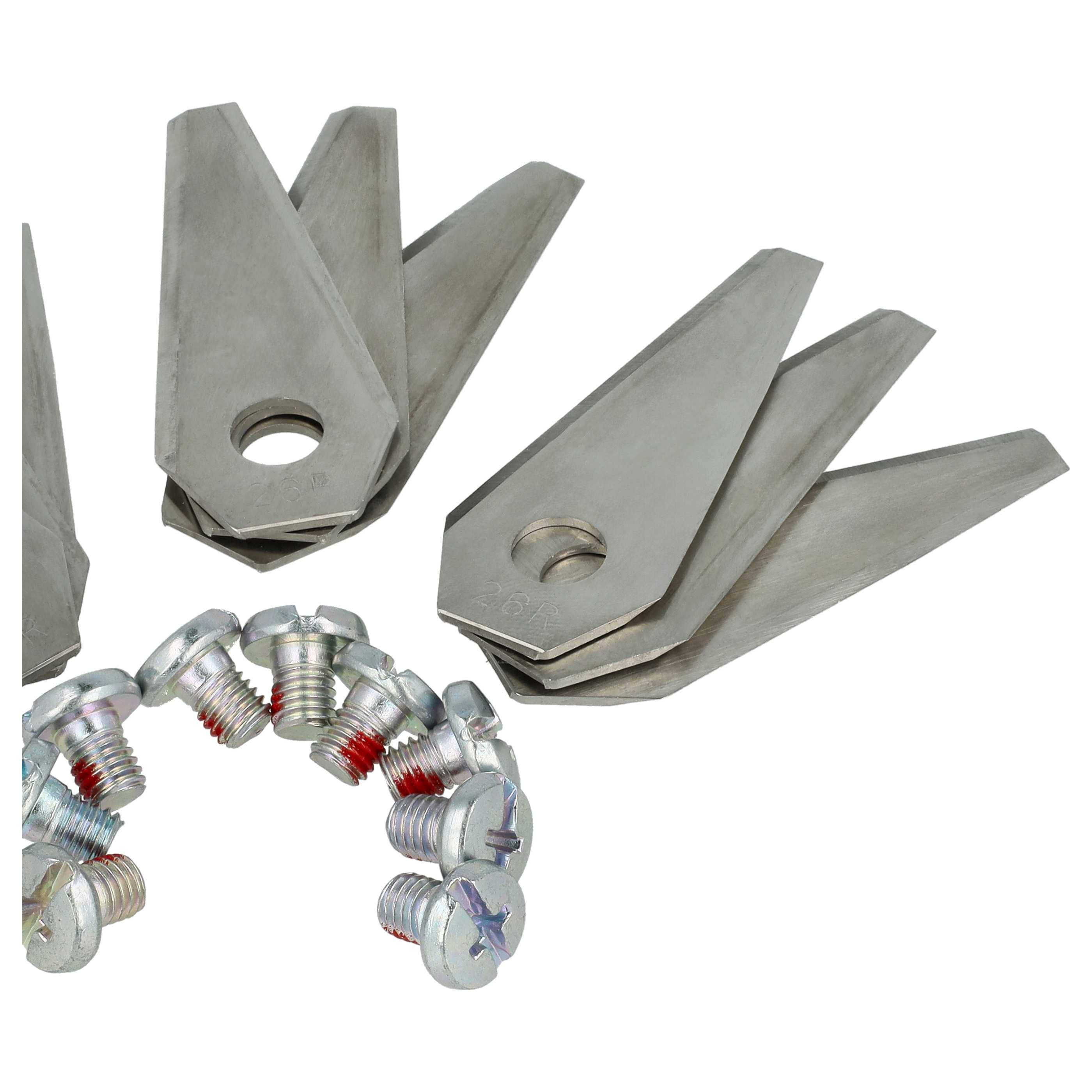 vhbw 27x Ersatz-Messer kompatibel mit Bosch Indego 1000 Connect, 1200, 1000, 10C, 1100 Connect Rasenmäher - Ersatzklinge Silber, Stahl