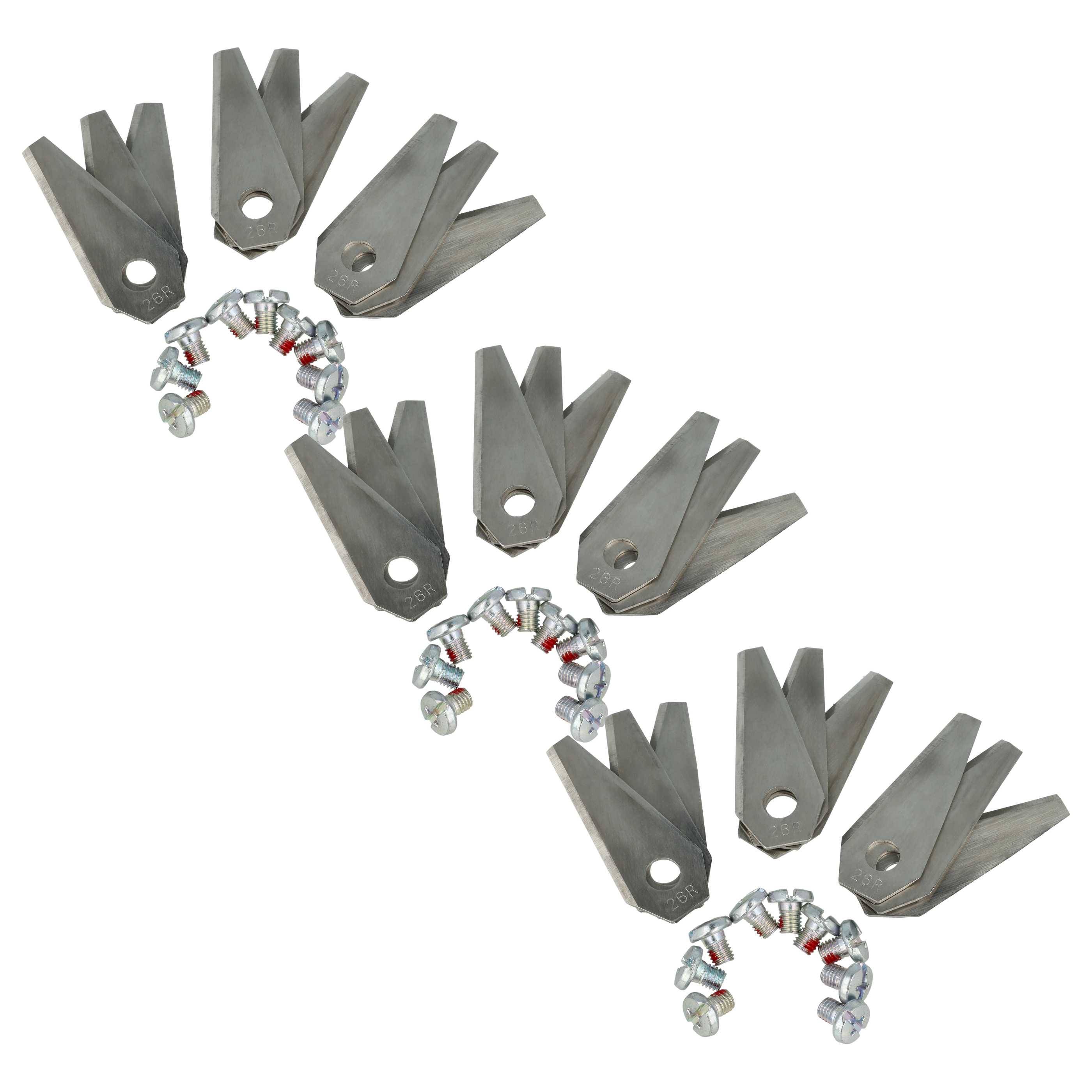 vhbw 27x Ersatz-Messer Ersatz für Bosch F 016 104 255, F 016 800 321 für Rasenmäher - Ersatzklinge Silber, Stahl
