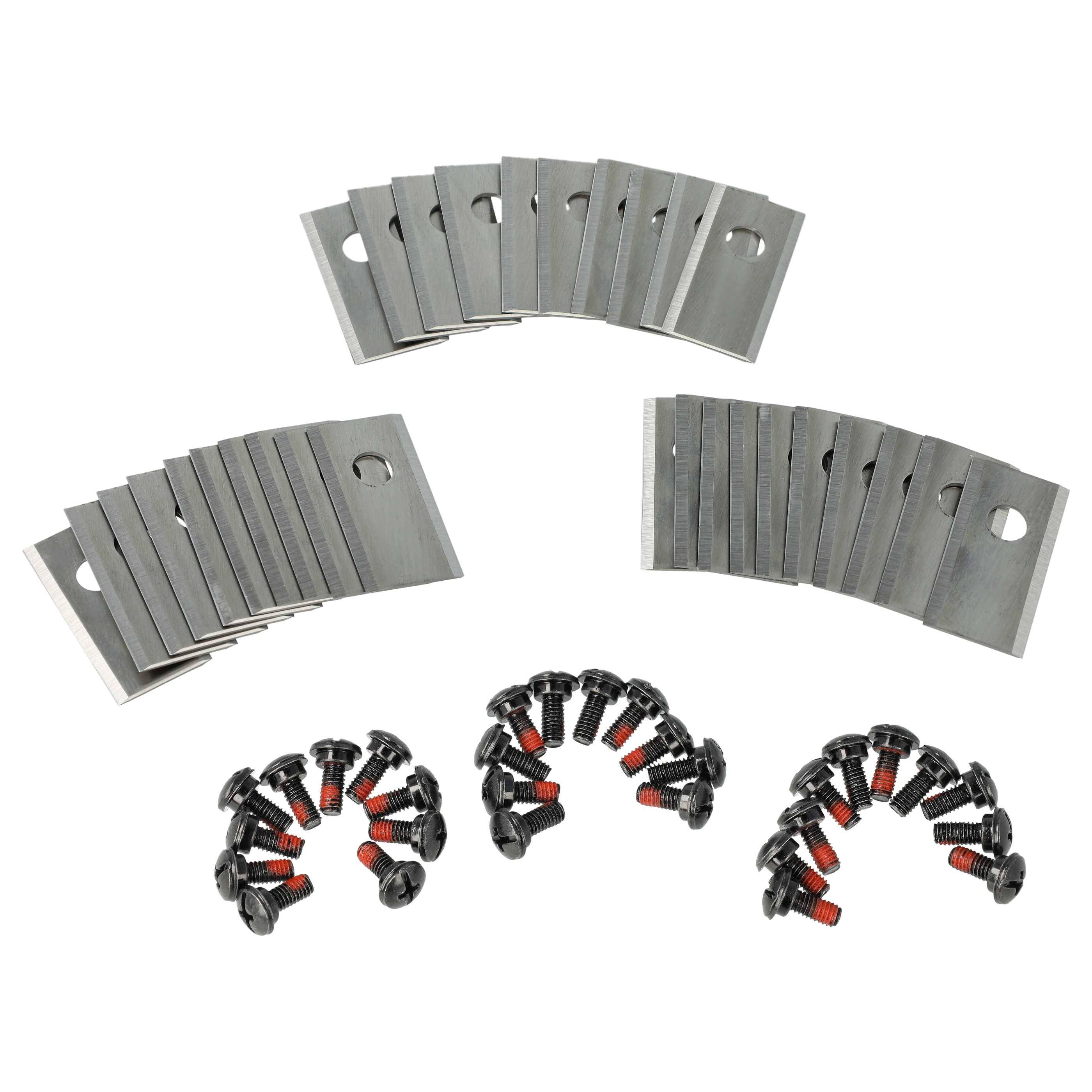 vhbw 30x Ersatz-Messer kompatibel mit Kress Mission KR110, KR111, KR100, KR 112 Rasenmäher - Ersatzklinge Silber, Edelstahl