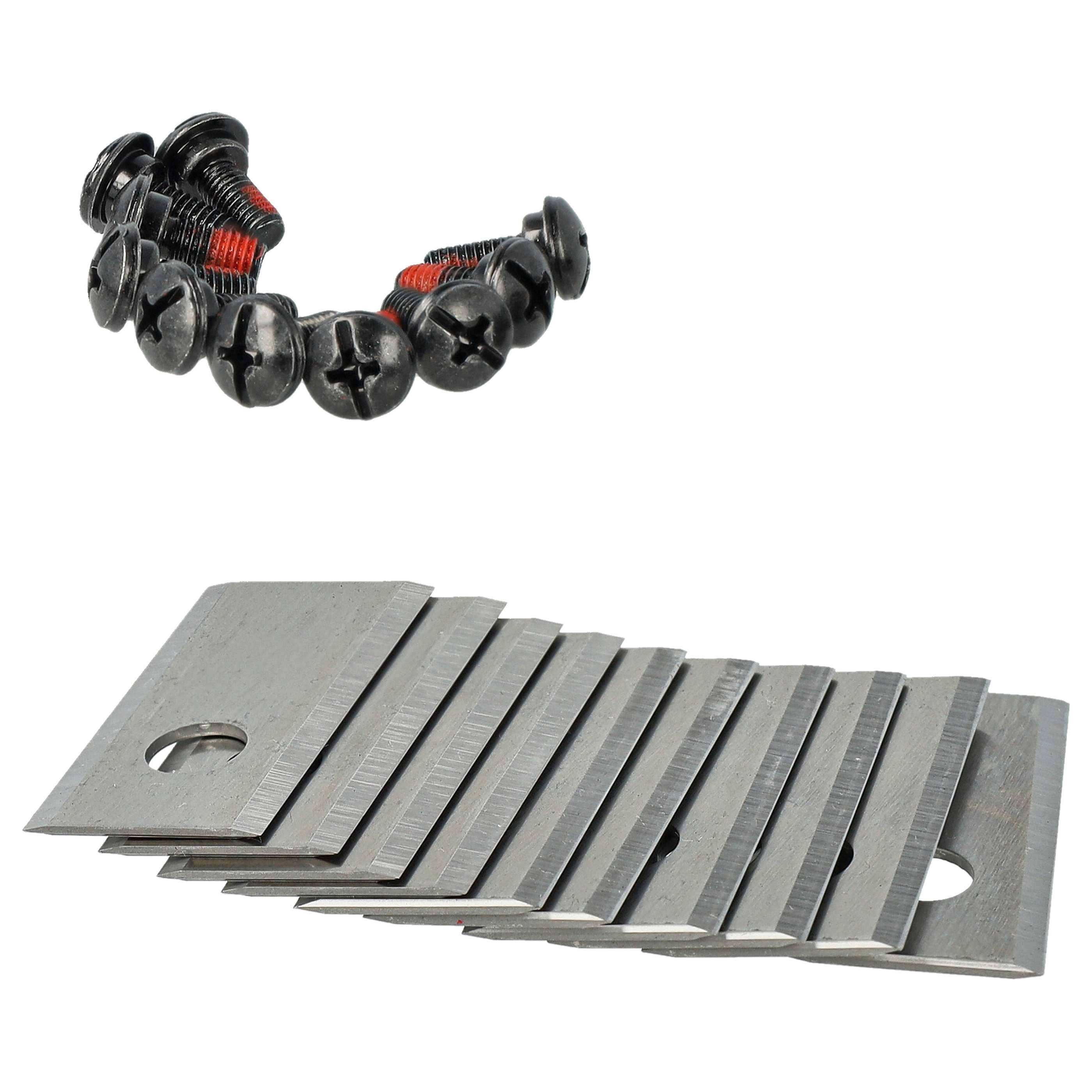 vhbw 30x Ersatz-Messer kompatibel mit Kress Mission KR110, KR111, KR100, KR 112 Rasenmäher - Ersatzklinge Silber, Edelstahl