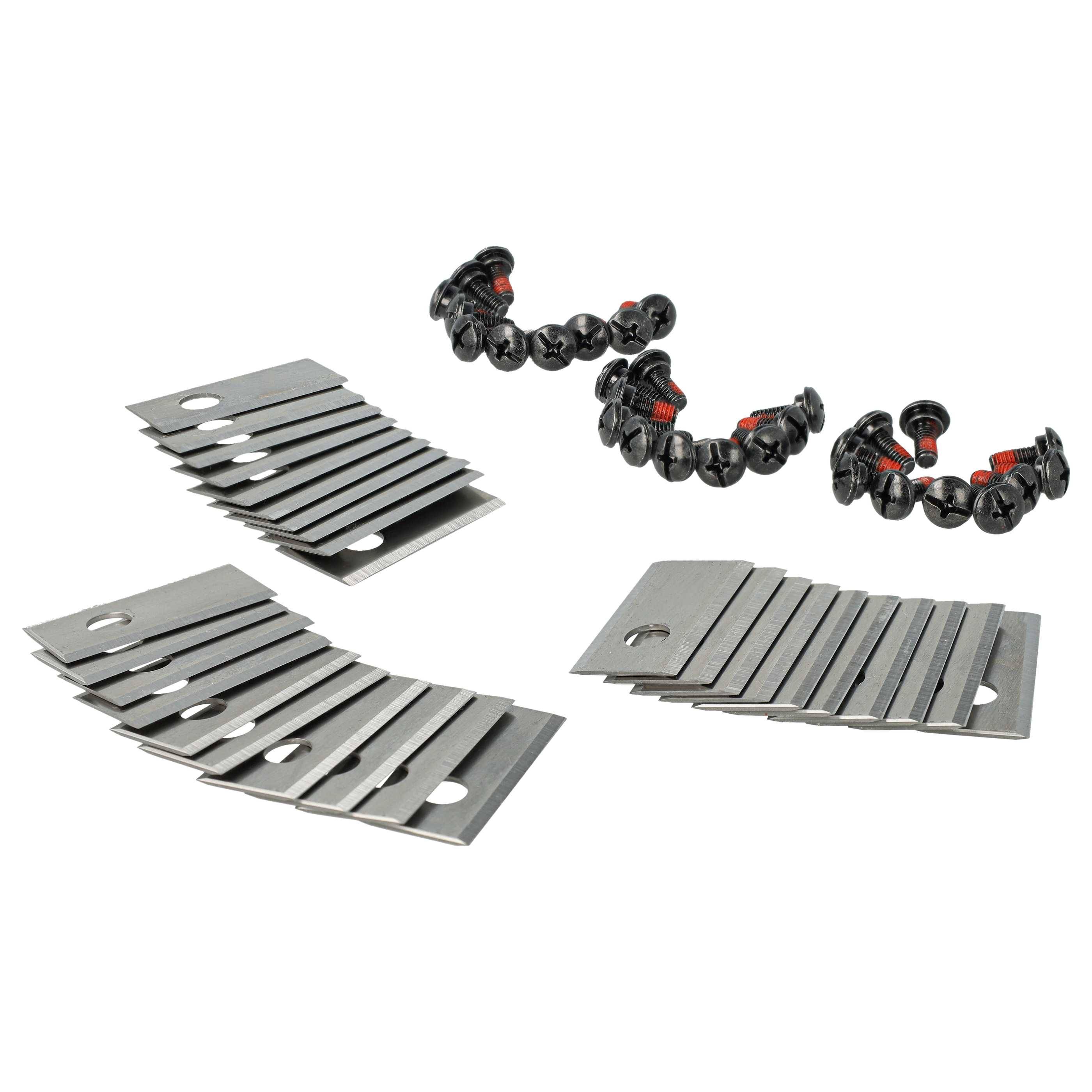 vhbw 30x Ersatz-Messer Ersatz für Scheppach 4046664200673, 7913001602 für Rasenmäher - Ersatzklinge Silber, Edelstahl