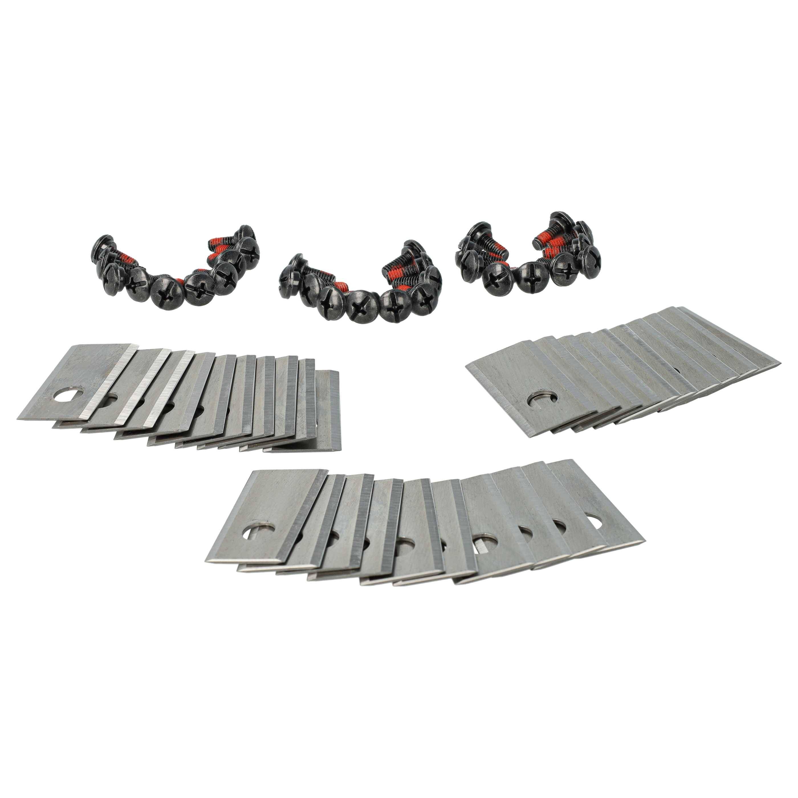 vhbw 30x Ersatz-Messer Ersatz für Scheppach 4046664200673, 7913001602 für Rasenmäher - Ersatzklinge Silber, Edelstahl