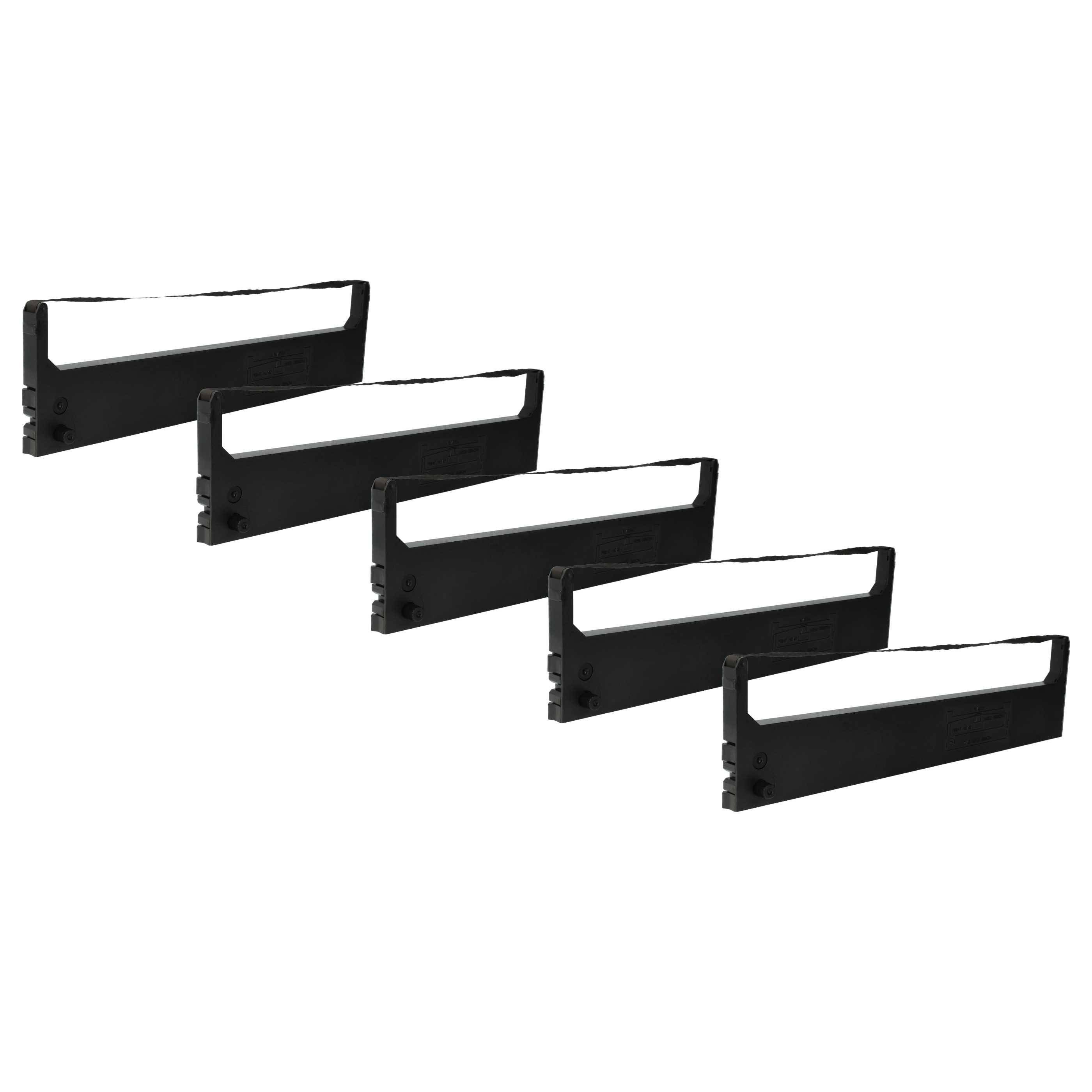 vhbw 5x Farbband Schriftband kompatibel mit Citizen LSP 124 D PLUS | LSP 124 D, LSP 180 E, MSP 120 Nadeldrucker, Bondrucker - Schwarz