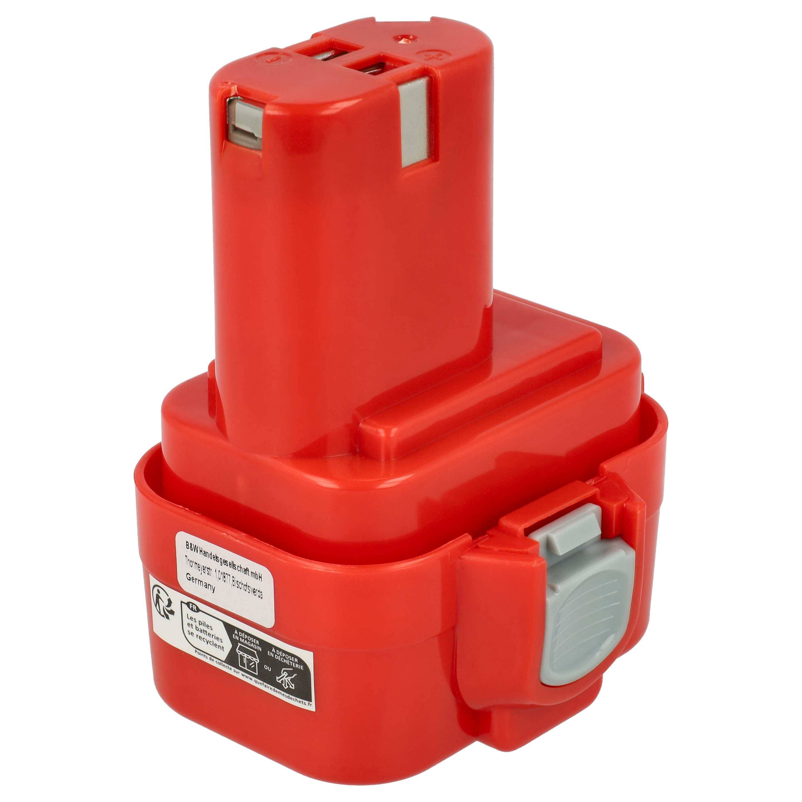 EXTENSILO Akku Ersatz für Makita 9133, 9122, 9135, 9134, 193977-7, 193156-7, 638344-4-2, 9120 für Werkzeug (3300 mAh, NiMH, 9,6 V)