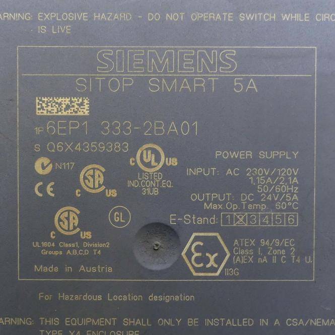 Siemens Netzgerät SITOP Smart 5A (6EP1 333-2BA01)