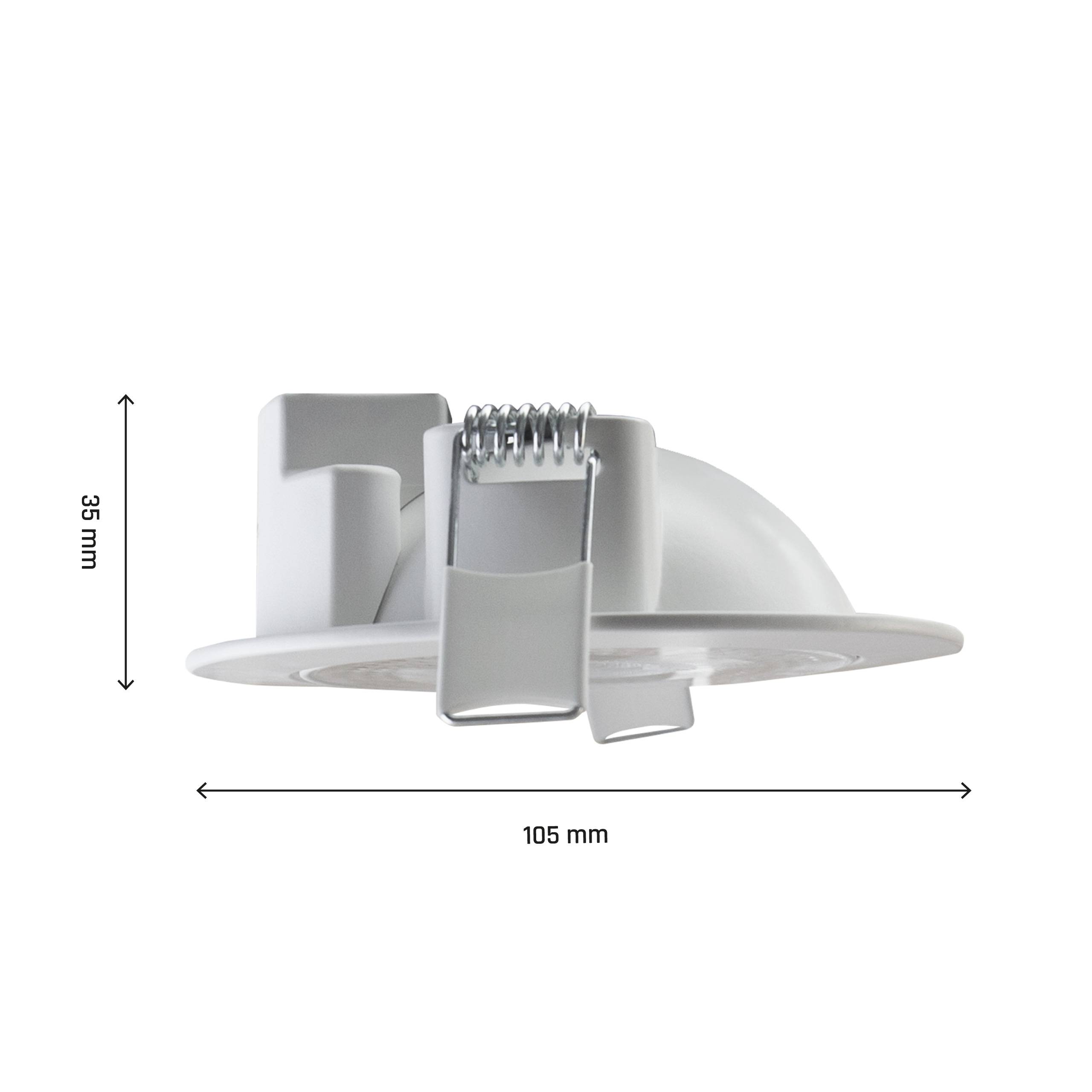 Spectrum LED MOBILO LED Einbaustrahler 6,5W rund Downlight 36° verstellbar 850lm weiß IP20 2700-6000K CCT