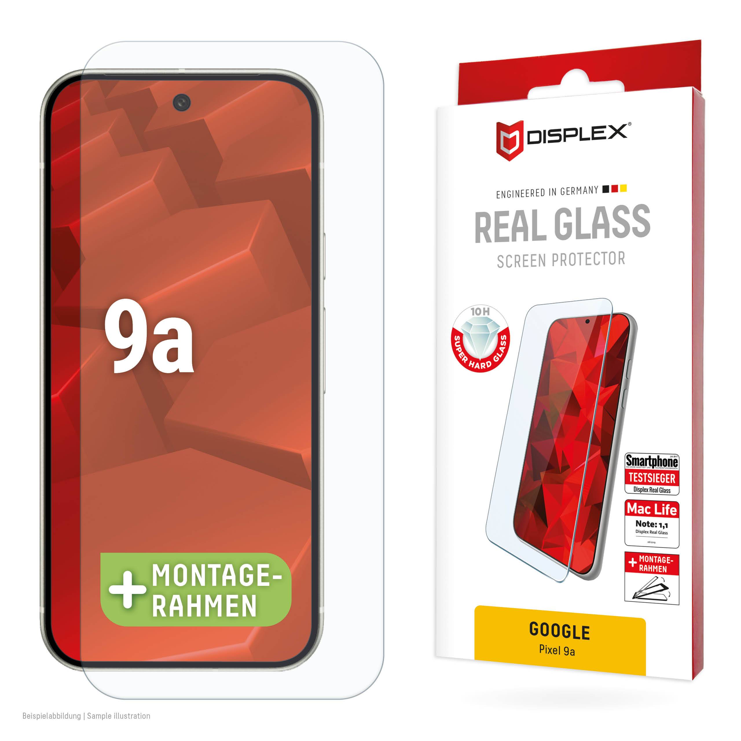 Displex Panzerglas (10H, 2D) für Google Pixel 9a, Eco-Montagerahmen, kratzer-resistent, Google, Pixel 9a, Trockene Anwendung, Staubresistent