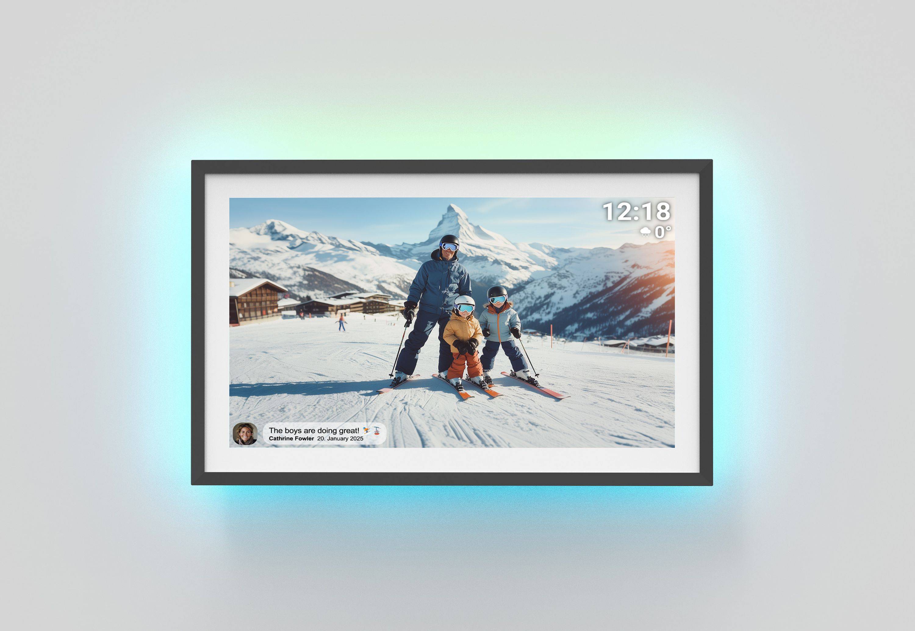 Denver PFF-1081 10,1" Digitaler Bilderrahmen mit WLAN, Touchscreen, 16 GB Speicher, LED Licht & Frameo App