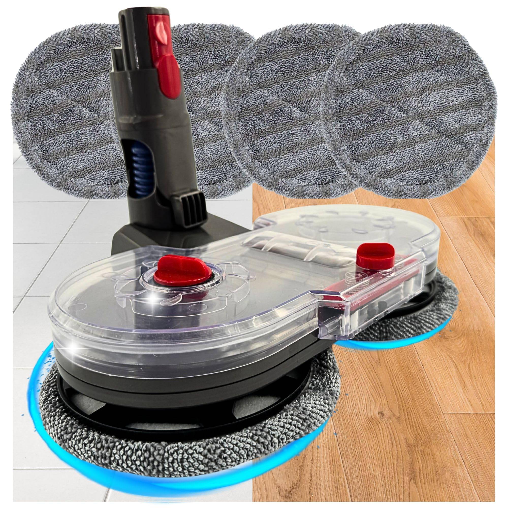 Wischaufsatz für Dyson + 4 Pads Wischdüse Wischmopp V7 V8 V10 V11 V15 Bodendüse Fuß Wischen und Saugen