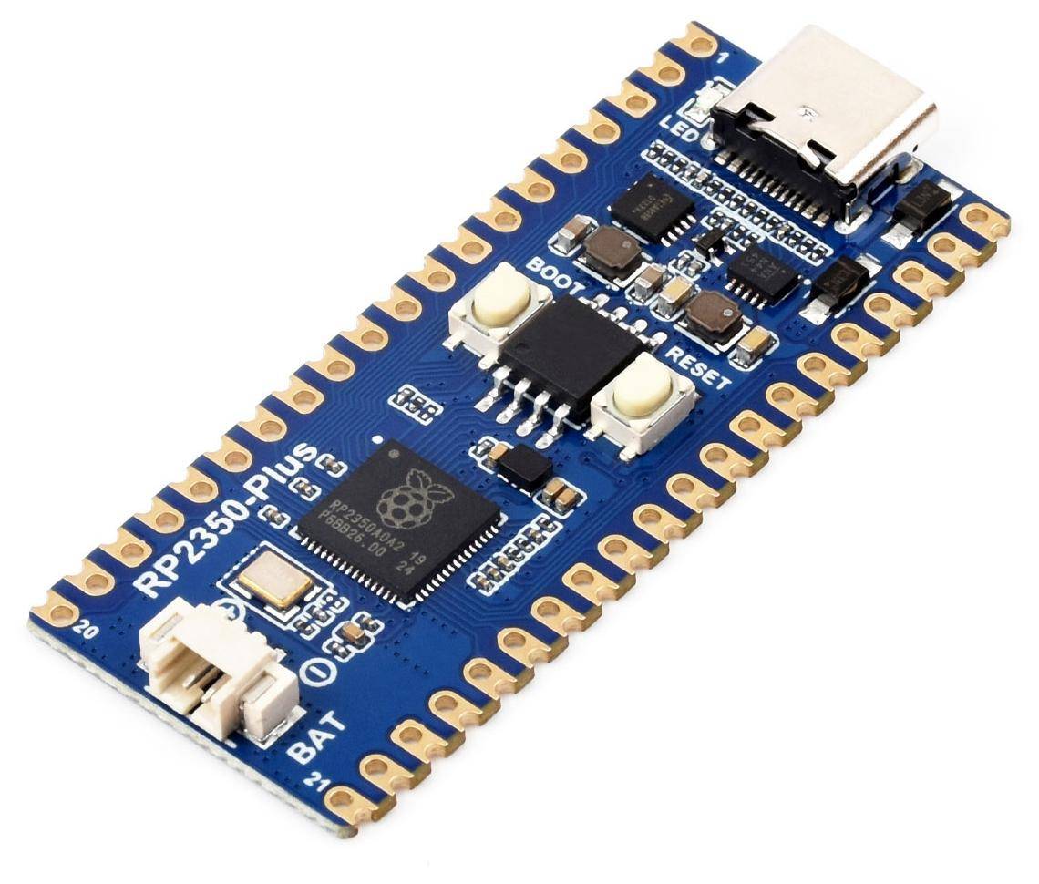 Waveshare RP2350-Plus Mikrocontroller, Dual-Core Cortex-M33, RISC-V, USB-C, 150 MHz - Flash-Speicher: 4 MB - Ausführung: Ohne Header
