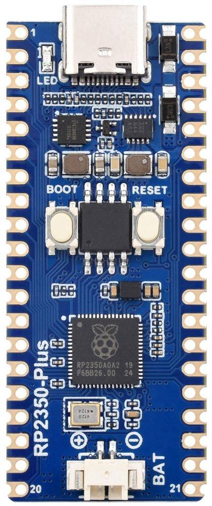 Waveshare RP2350-Plus Mikrocontroller, Dual-Core Cortex-M33, RISC-V, USB-C, 150 MHz - Flash-Speicher: 4 MB - Ausführung: Ohne Header