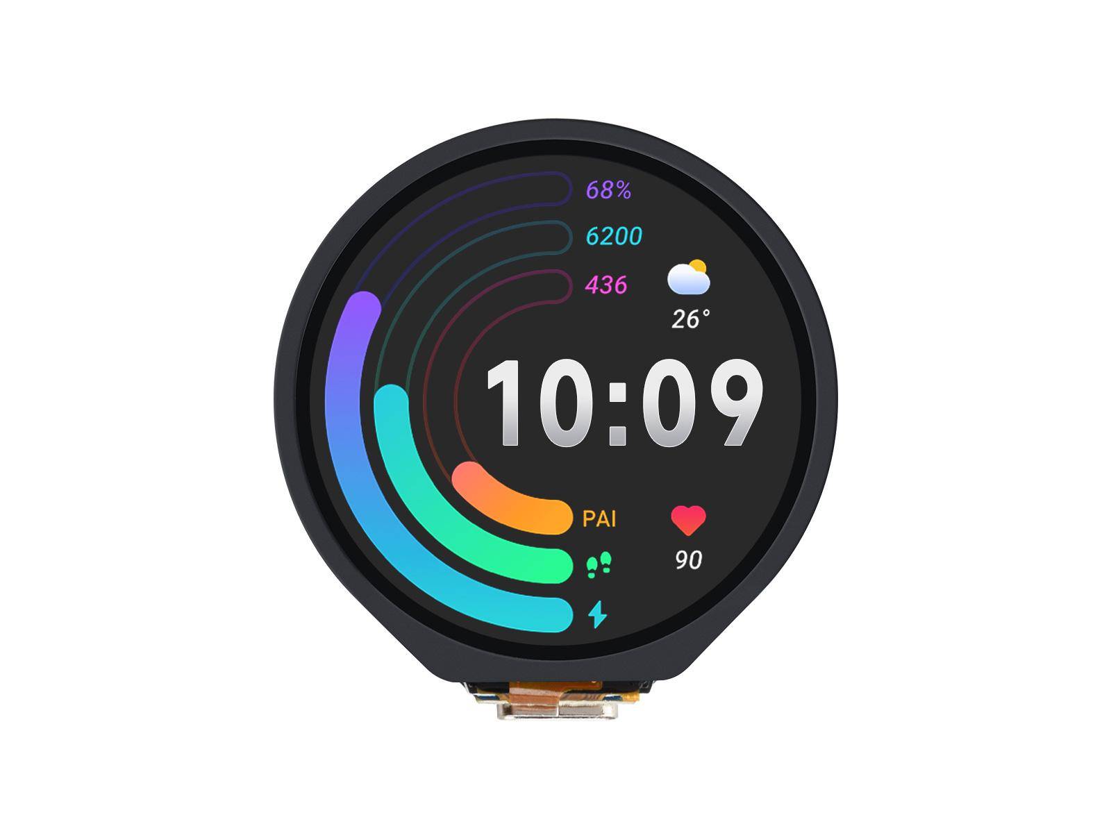 Waveshare RP2350-Touch-LCD, 1.28 Zoll Touchdisplay, Dual-Core, 6 GPIO, 16MB Flash, ohne Gehäuse