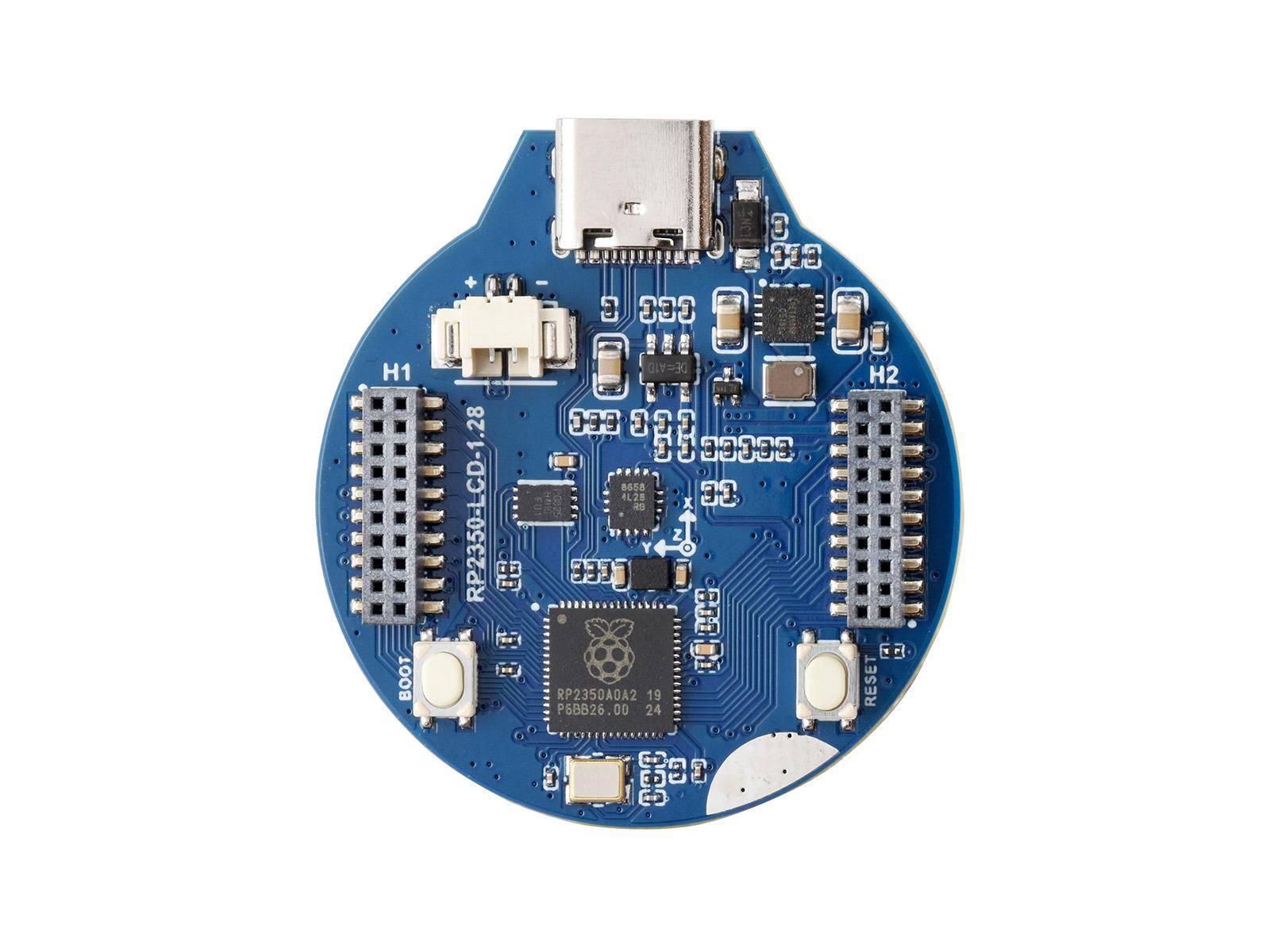 Waveshare RP2350-LCD-1.28 Microcontroller, Arm/RISC-V, 1,28 Zoll, 30 GPIO, USB-C, 5V, ohne Gehäuse