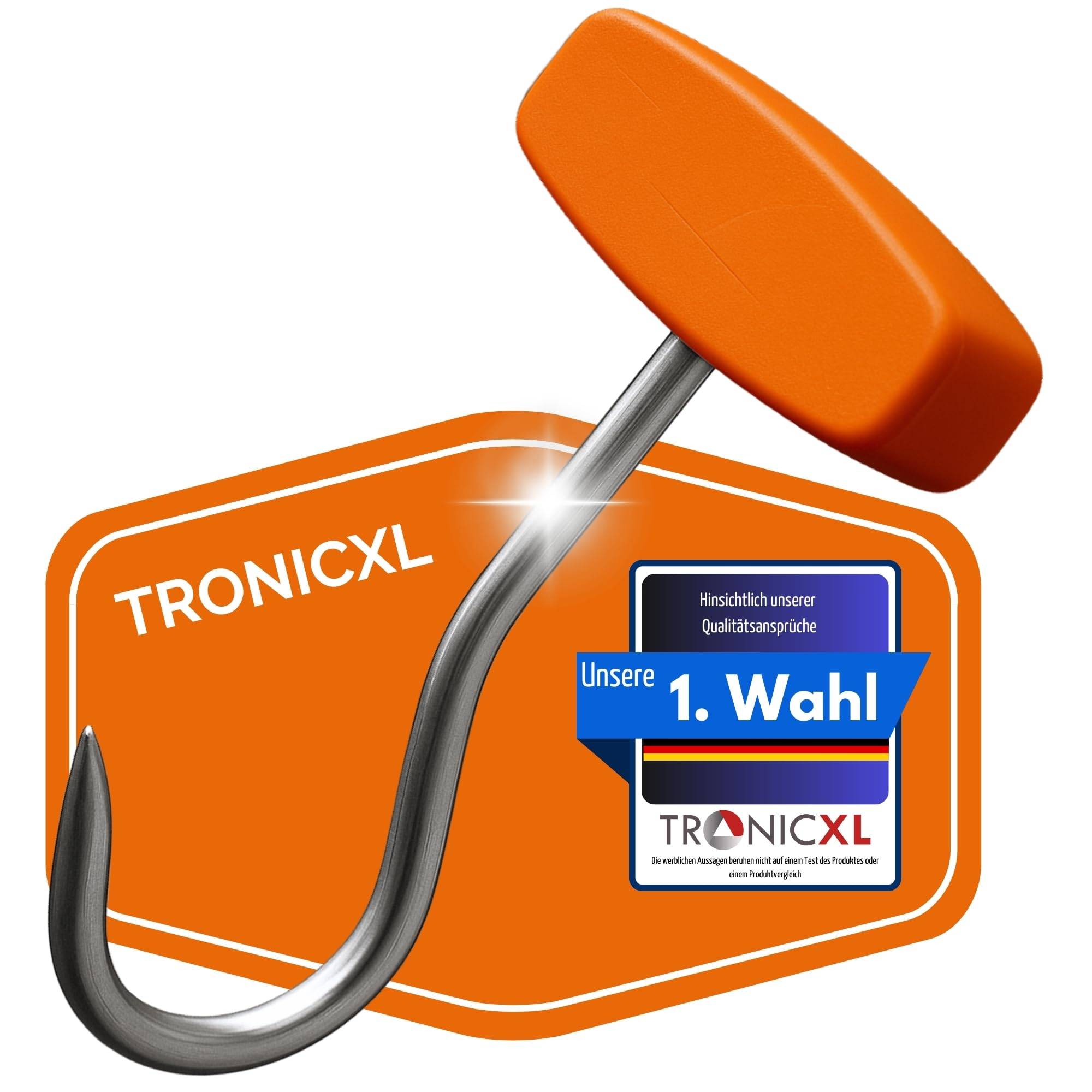 Profi Stahl Ziehhaken Kunststoffgriff Fleischhaken Wildbergehilfe