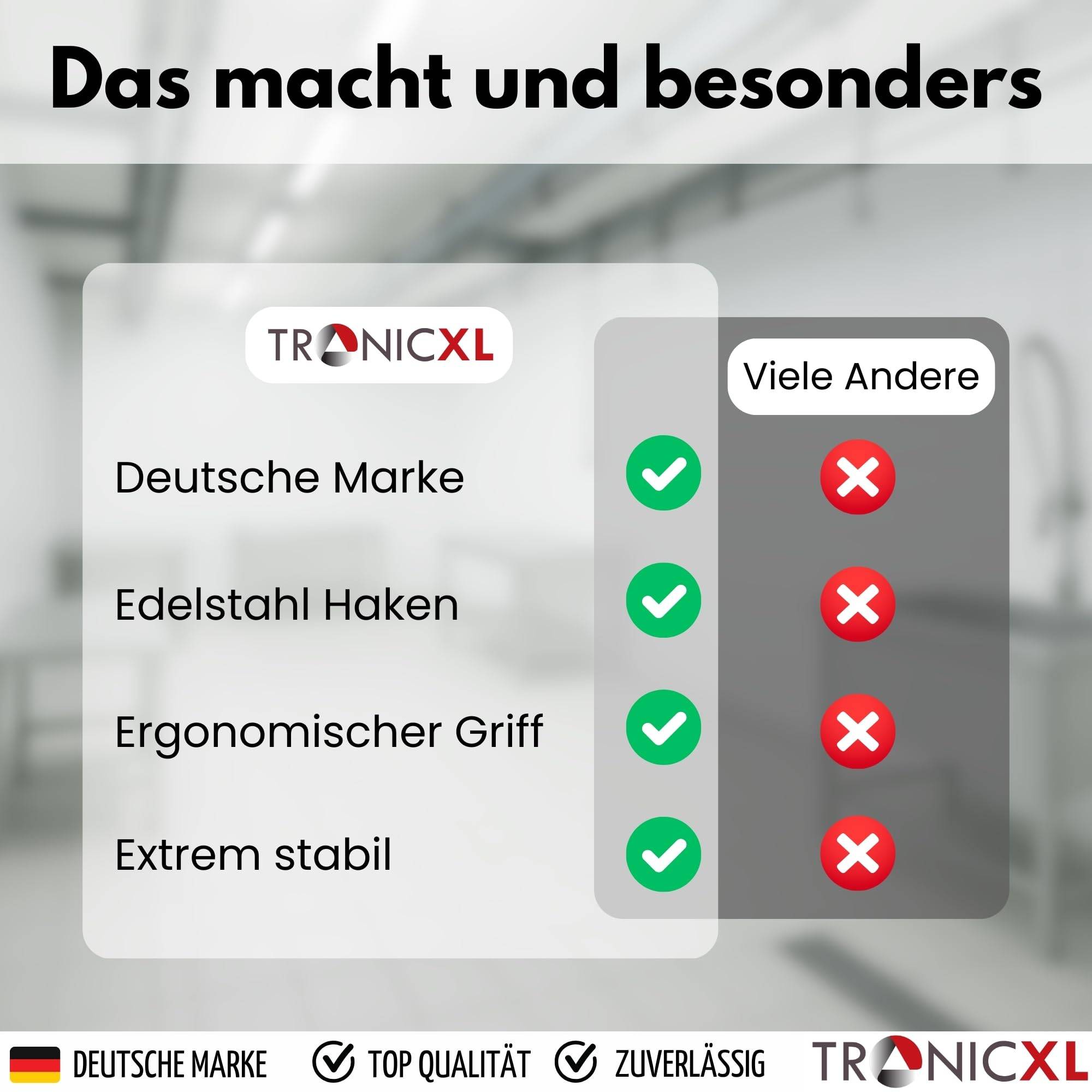 Profi Stahl Ziehhaken Kunststoffgriff Fleischhaken Wildbergehilfe