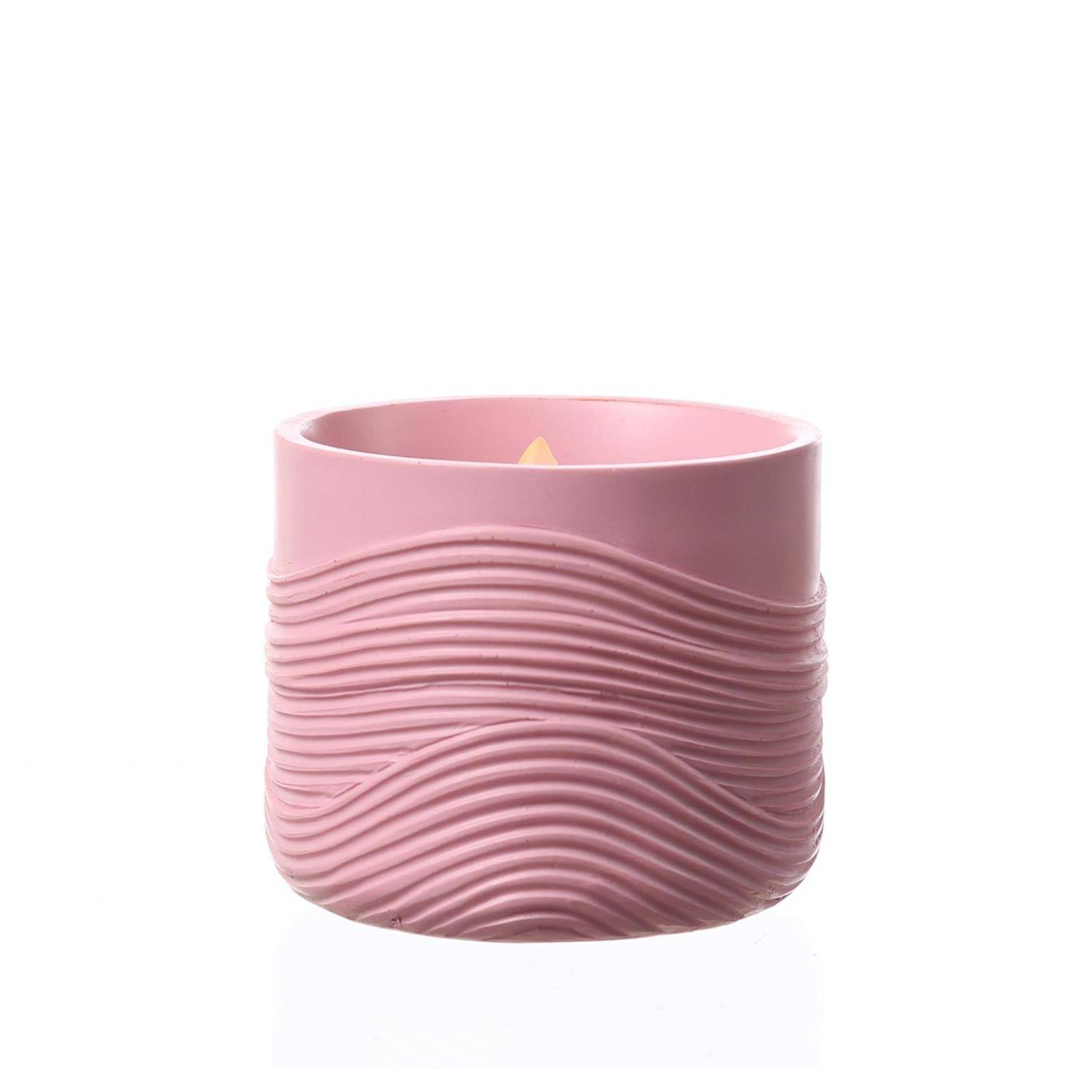 LED Solar Windlicht Wellenmuster Solar Kerze flackernd Tischleuchte Sensor rosa