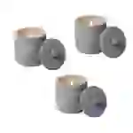 LED Kerzen im Topf mit Deckel Betonoptik Echtwachs H: 10cm grau 3er Set LED Kerzen im Topf mit Deckel Betonoptik Echtwachs H: 10cm grau 3er Set