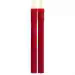 LED Stabkerzen Echtwachs flackernd Aus-/An durch Flamme H: 25cm rot 2er Set LED Stabkerzen Echtwachs flackernd Aus-/An durch Flamme H: 25cm rot 2er Set