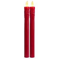 LED Stabkerzen Echtwachs flackernd Aus-/An durch Flamme H: 25cm rot 2er Set LED Stabkerzen Echtwachs flackernd Aus-/An durch Flamme H: 25cm rot 2er Set